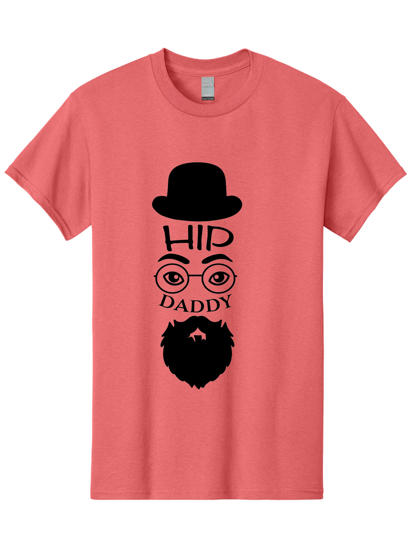 Hip-Daddy Men'S Graphic Tee, 100% Cotton, Comfortable Casual Summer Wear, Machine Washable, Hip Daddy, Bearded Man, Vintage Style, Round Glasses, Bowler Hat, Modern Daddy, Stylish Dad, Fashion Illustration, Hipster Daddy Aac820 27