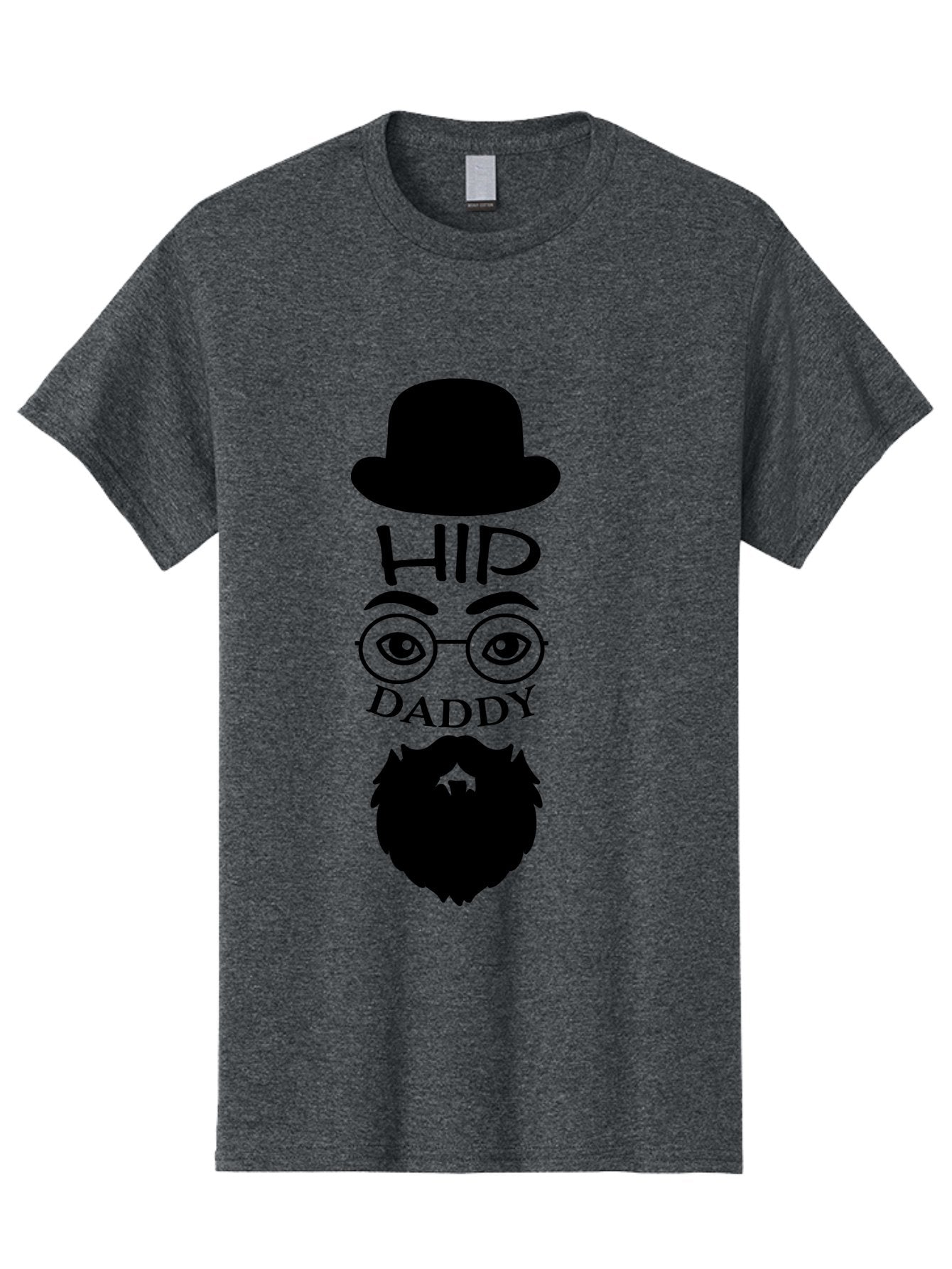 Hip-Daddy Men'S Graphic Tee, 100% Cotton, Comfortable Casual Summer Wear, Machine Washable, Hip Daddy, Bearded Man, Vintage Style, Round Glasses, Bowler Hat, Modern Daddy, Stylish Dad, Fashion Illustration, Hipster Daddy Aac820 15