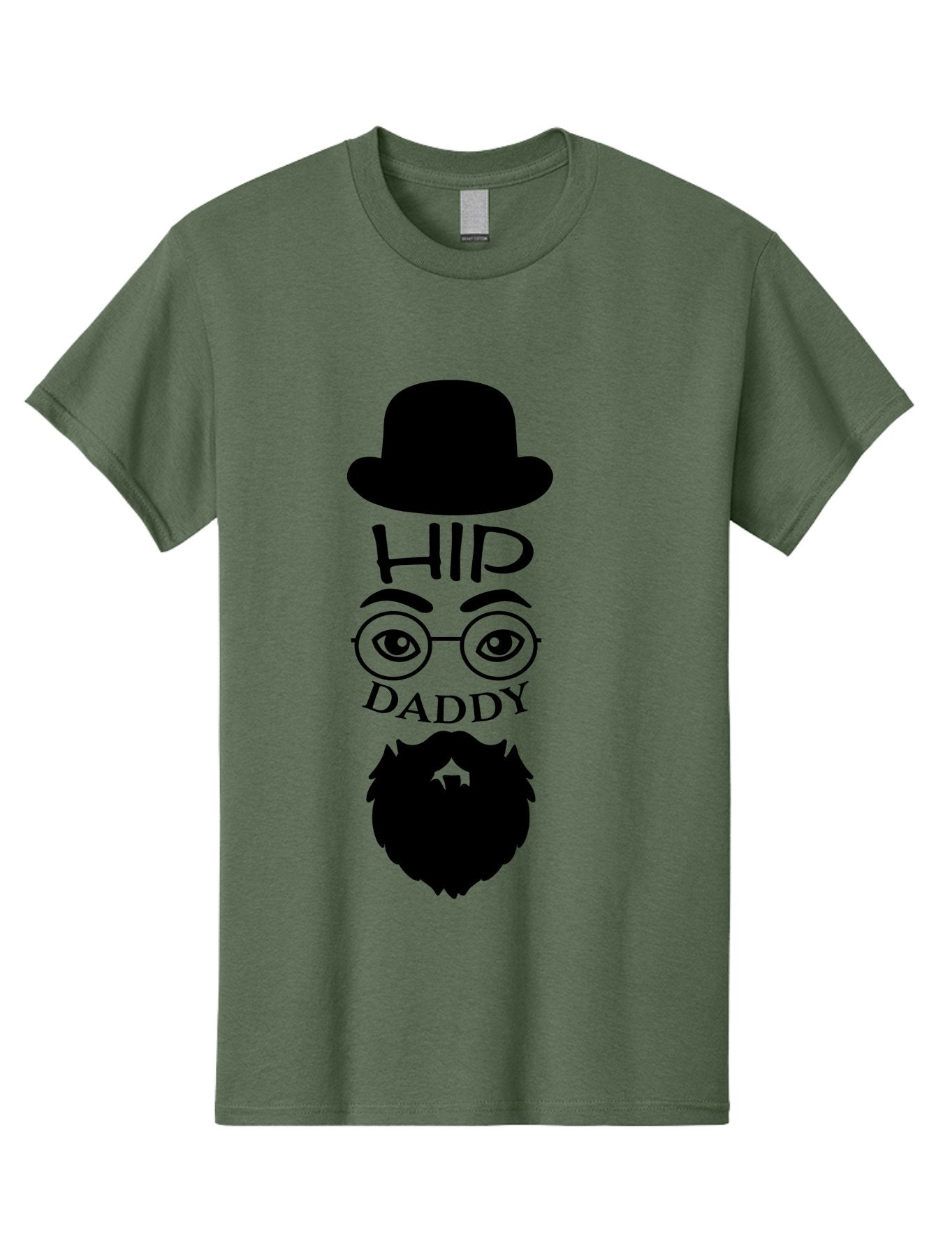 Hip-Daddy Men'S Graphic Tee, 100% Cotton, Comfortable Casual Summer Wear, Machine Washable, Hip Daddy, Bearded Man, Vintage Style, Round Glasses, Bowler Hat, Modern Daddy, Stylish Dad, Fashion Illustration, Hipster Daddy Aac820 9