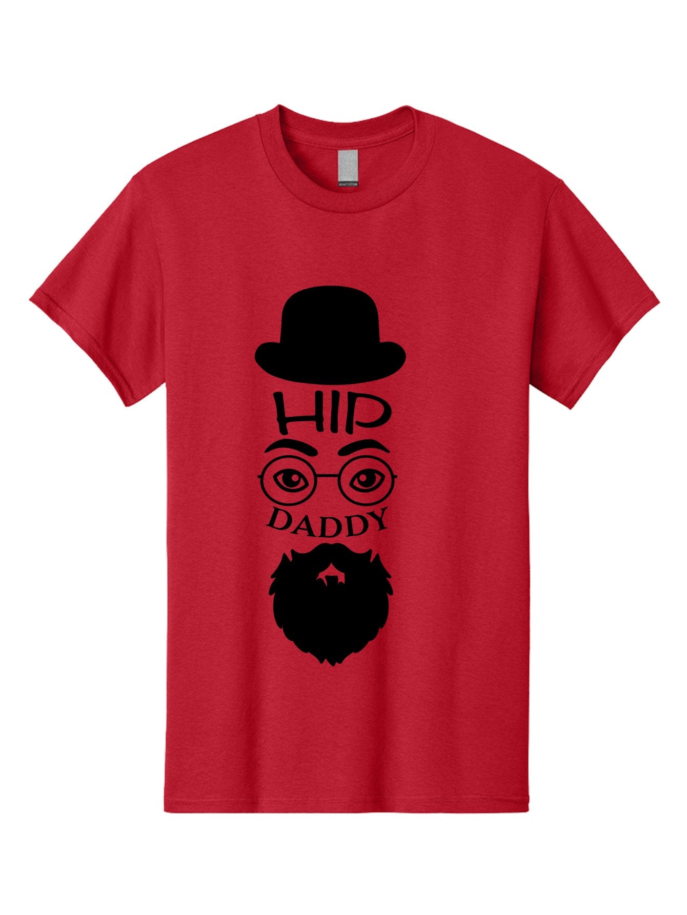 Hip-Daddy Men'S Graphic Tee, 100% Cotton, Comfortable Casual Summer Wear, Machine Washable, Hip Daddy, Bearded Man, Vintage Style, Round Glasses, Bowler Hat, Modern Daddy, Stylish Dad, Fashion Illustration, Hipster Daddy Aac820 13