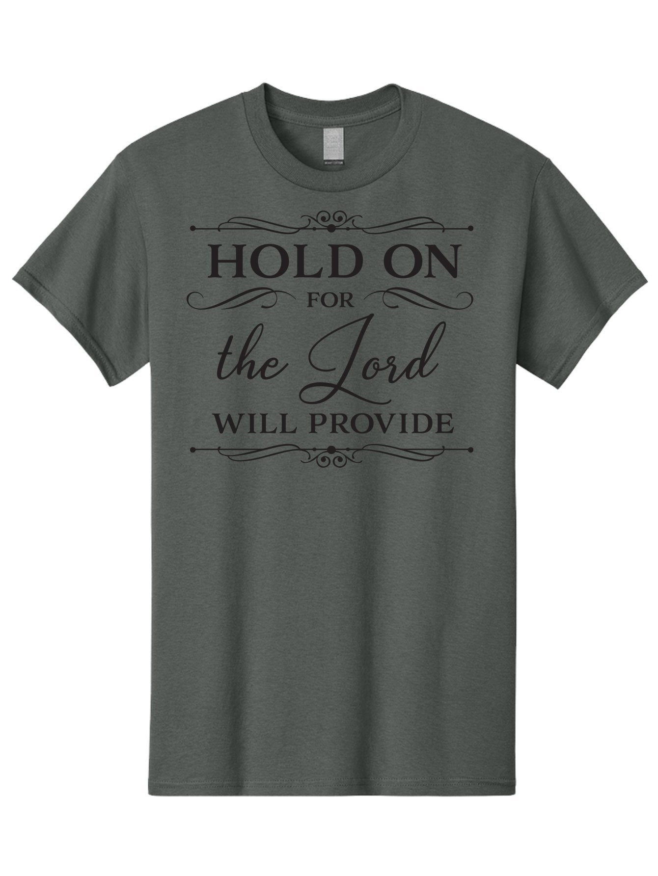 Hold-On-For-Lord-Will-Provide Men'S Graphic Tee, 100% Cotton, Comfortable Casual Summer Wear, Machine Washable, Inspirational Quote, Motivational Message, Faith-Based Saying, Hold On For The Lord Will Provide, Divine Guidance, Encouragement Aac822 6