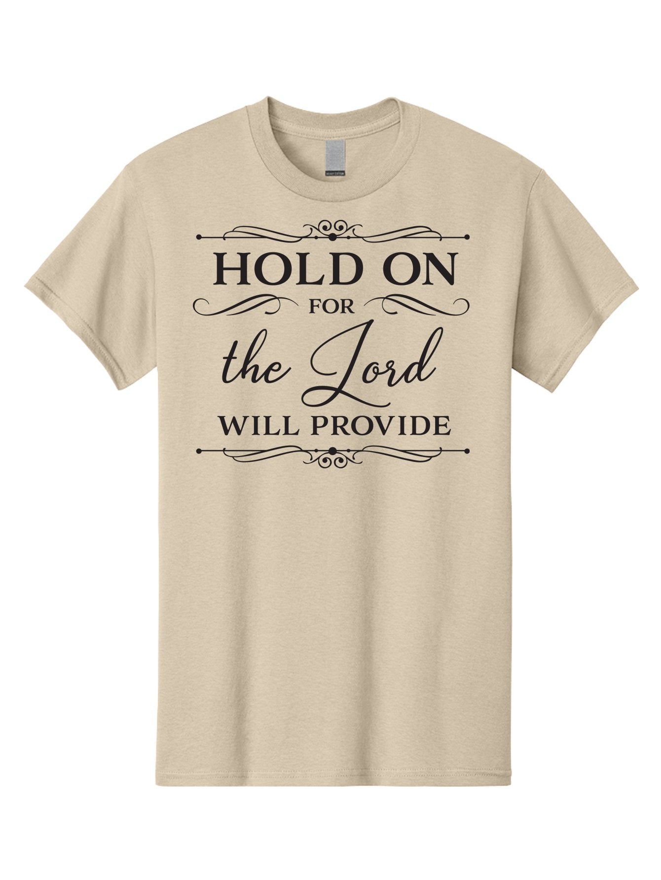 Hold-On-For-Lord-Will-Provide Men'S Graphic Tee, 100% Cotton, Comfortable Casual Summer Wear, Machine Washable, Inspirational Quote, Motivational Message, Faith-Based Saying, Hold On For The Lord Will Provide, Divine Guidance, Encouragement Aac822 15