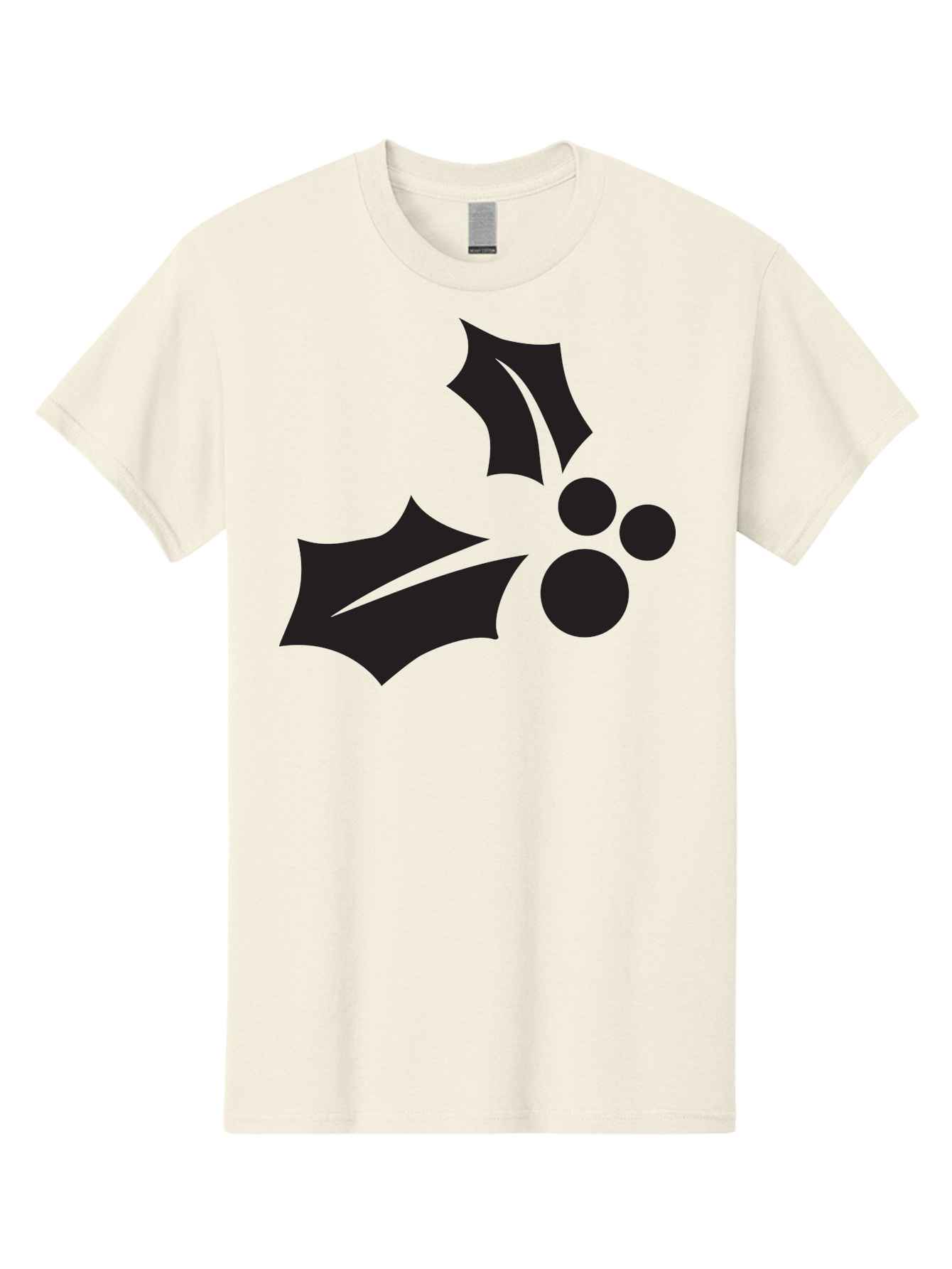 Holly-Leaves-And-Berries Men'S Graphic Tee, 100% Cotton, Comfortable Casual Summer Wear, Machine Washable, Holiday Holly, Christmas Leaves, Festive Berries, Black Silhouette, Minimalist Design, Winter Decor, Seasonal Graphics Aac823 29