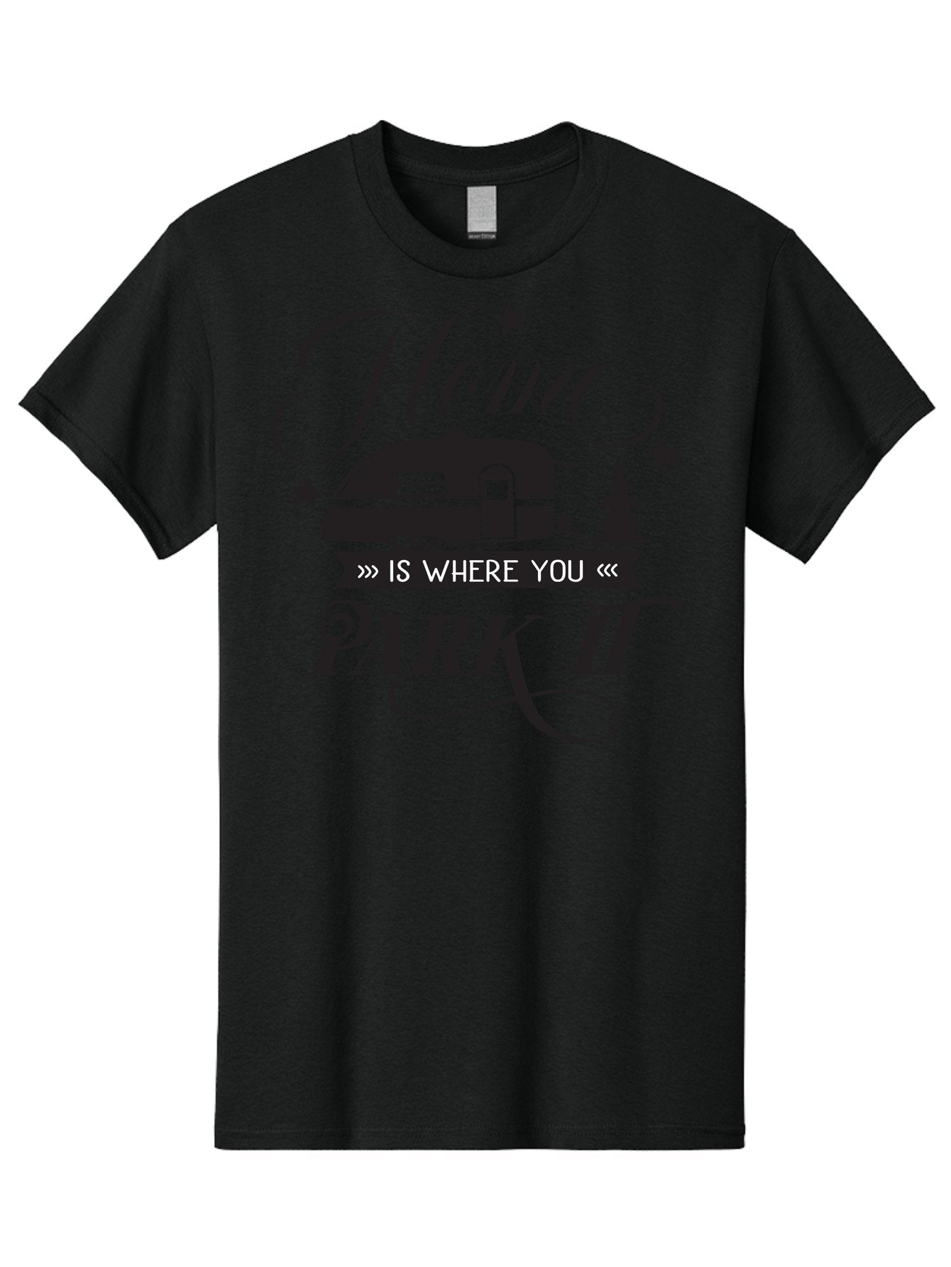Home-Is-Where-You-Park-It Men'S Graphic Tee, 100% Cotton, Comfortable Casual Summer Wear, Machine Washable, Camping Life, Camper Trailer, Outdoor Adventure, Travel Trailer, Recreational Vehicle, Camping Quote, Travel Quote, Rv Lifestyle, Aac825 5