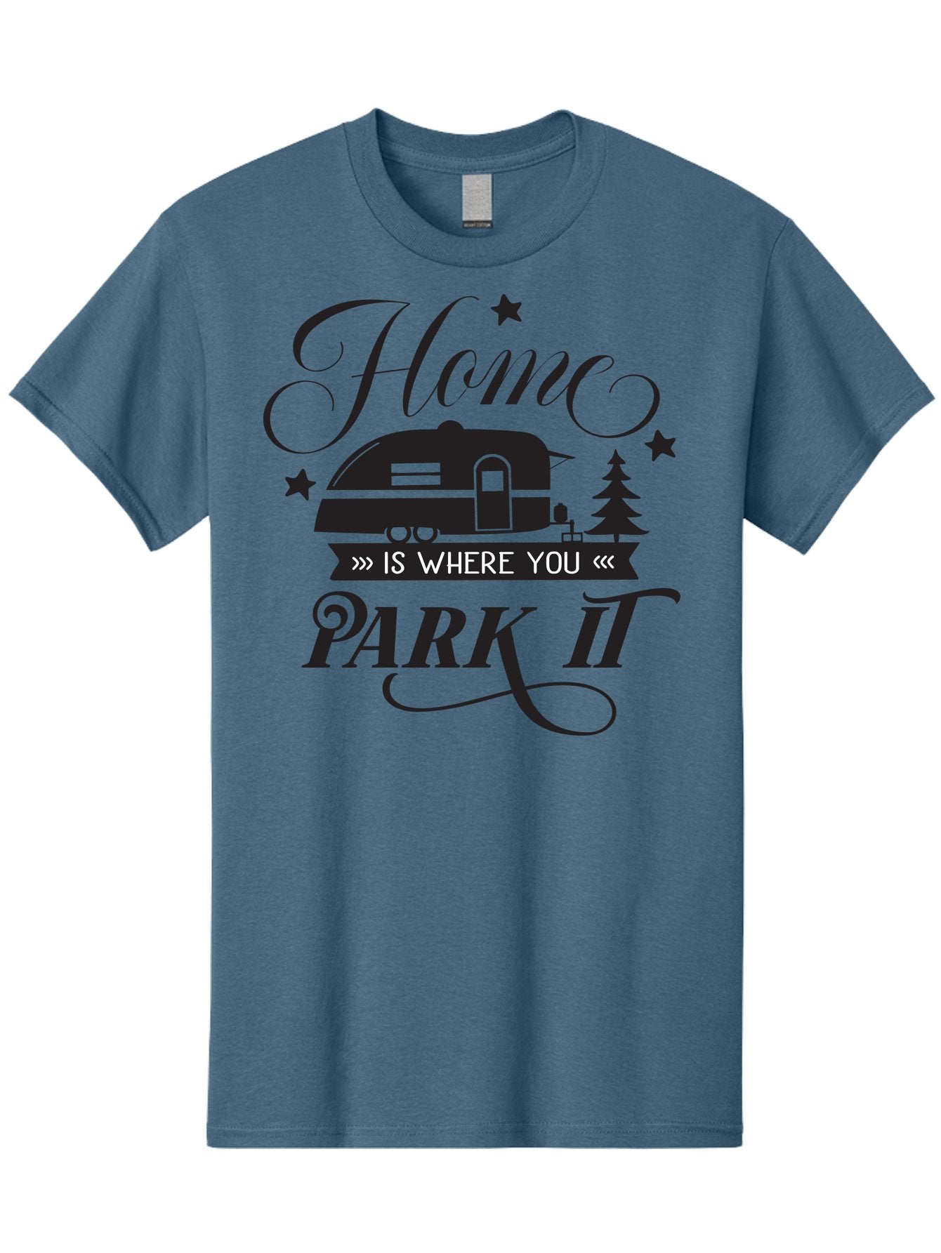 Home-Is-Where-You-Park-It Men'S Graphic Tee, 100% Cotton, Comfortable Casual Summer Wear, Machine Washable, Camping Life, Camper Trailer, Outdoor Adventure, Travel Trailer, Recreational Vehicle, Camping Quote, Travel Quote, Rv Lifestyle, Aac825 12