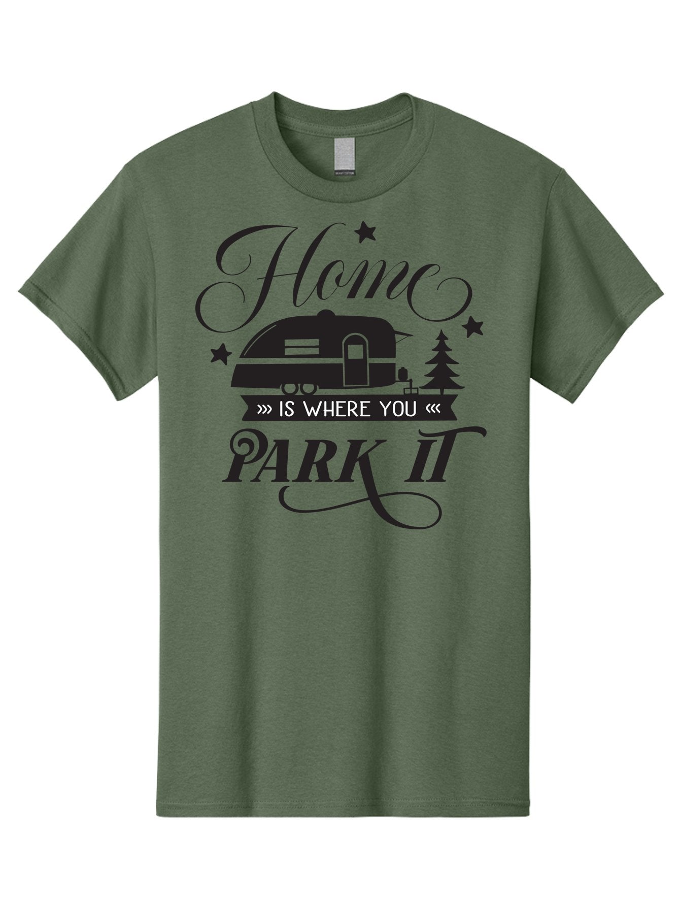 Home-Is-Where-You-Park-It Men'S Graphic Tee, 100% Cotton, Comfortable Casual Summer Wear, Machine Washable, Camping Life, Camper Trailer, Outdoor Adventure, Travel Trailer, Recreational Vehicle, Camping Quote, Travel Quote, Rv Lifestyle, Aac825 15