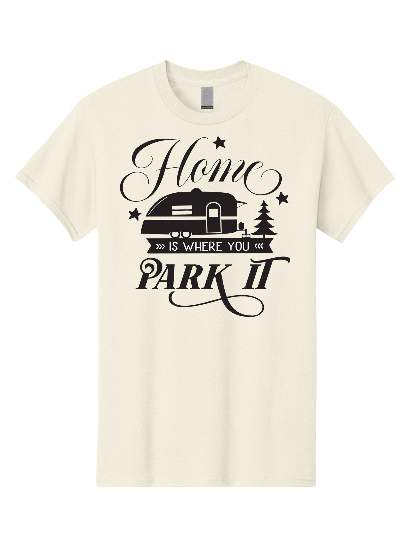 Home-Is-Where-You-Park-It Men'S Graphic Tee, 100% Cotton, Comfortable Casual Summer Wear, Machine Washable, Camping Life, Camper Trailer, Outdoor Adventure, Travel Trailer, Recreational Vehicle, Camping Quote, Travel Quote, Rv Lifestyle, Aac825 9