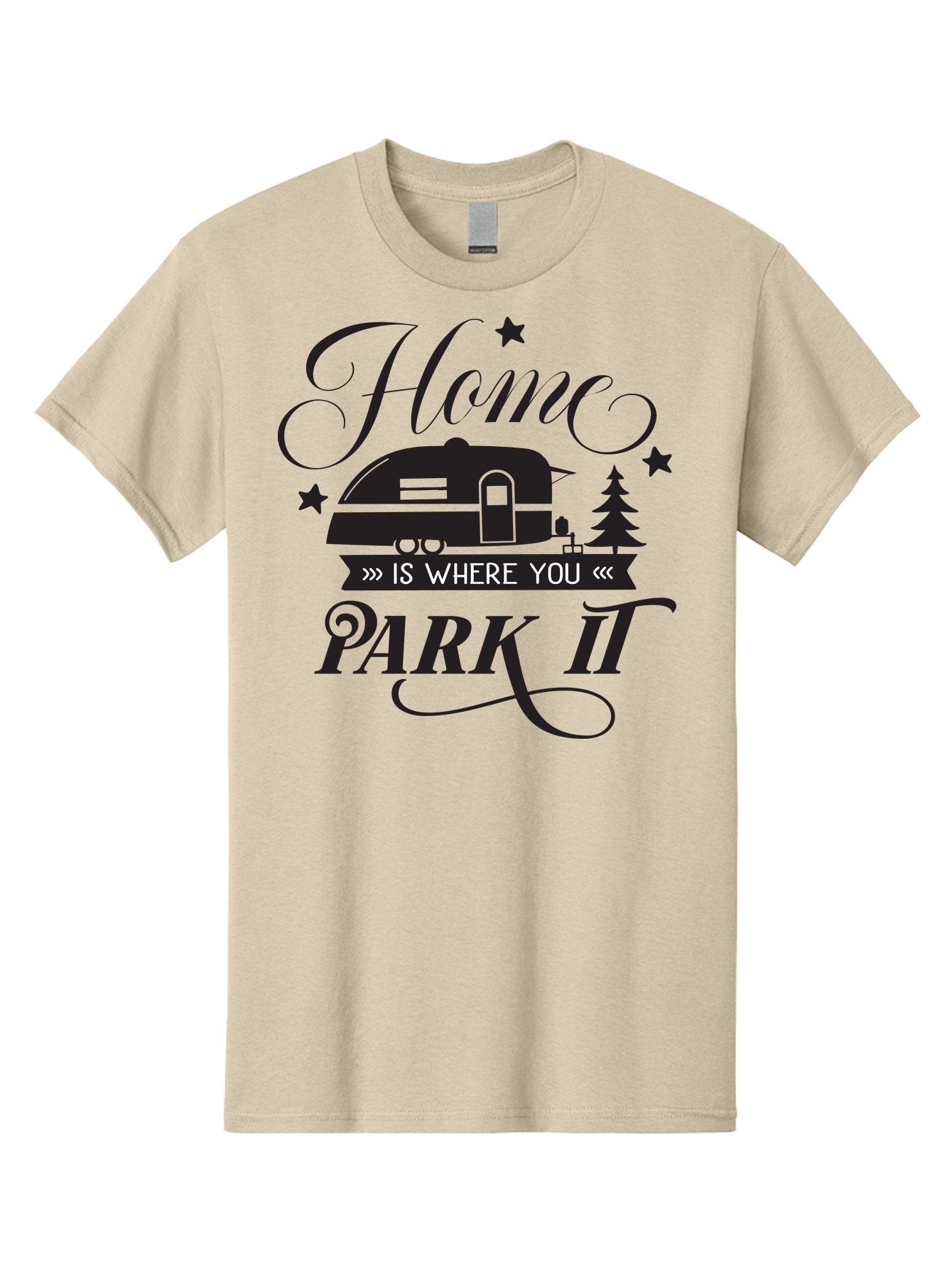 Home-Is-Where-You-Park-It Men'S Graphic Tee, 100% Cotton, Comfortable Casual Summer Wear, Machine Washable, Camping Life, Camper Trailer, Outdoor Adventure, Travel Trailer, Recreational Vehicle, Camping Quote, Travel Quote, Rv Lifestyle, Aac825 10