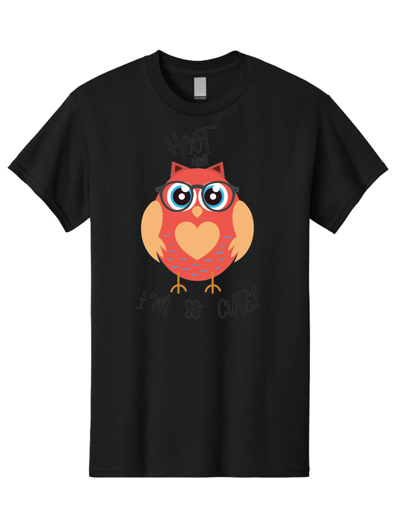 Hoot-Hoot-Owl Men'S Graphic Tee, 100% Cotton, Comfortable Casual Summer Wear, Machine Washable, Cartoon Owl, Heart-Shaped Chest, Glasses, Big Eyes, Cute Animal, Funny Illustration, Whimsical Design, Hoot Hoot, Adorable Creature, Aac827 7