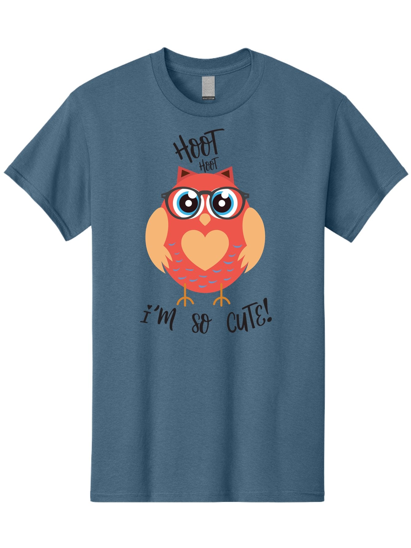 Hoot-Hoot-Owl Men'S Graphic Tee, 100% Cotton, Comfortable Casual Summer Wear, Machine Washable, Cartoon Owl, Heart-Shaped Chest, Glasses, Big Eyes, Cute Animal, Funny Illustration, Whimsical Design, Hoot Hoot, Adorable Creature, Aac827 15