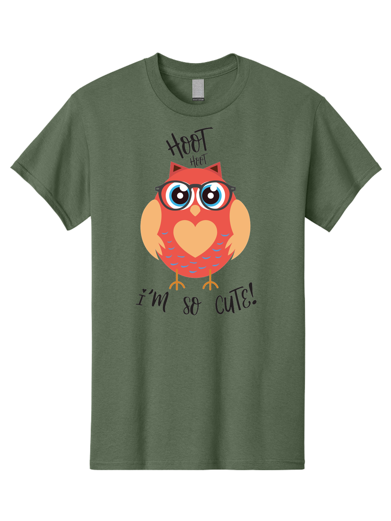 Hoot-Hoot-Owl Men'S Graphic Tee, 100% Cotton, Comfortable Casual Summer Wear, Machine Washable, Cartoon Owl, Heart-Shaped Chest, Glasses, Big Eyes, Cute Animal, Funny Illustration, Whimsical Design, Hoot Hoot, Adorable Creature, Aac827 27