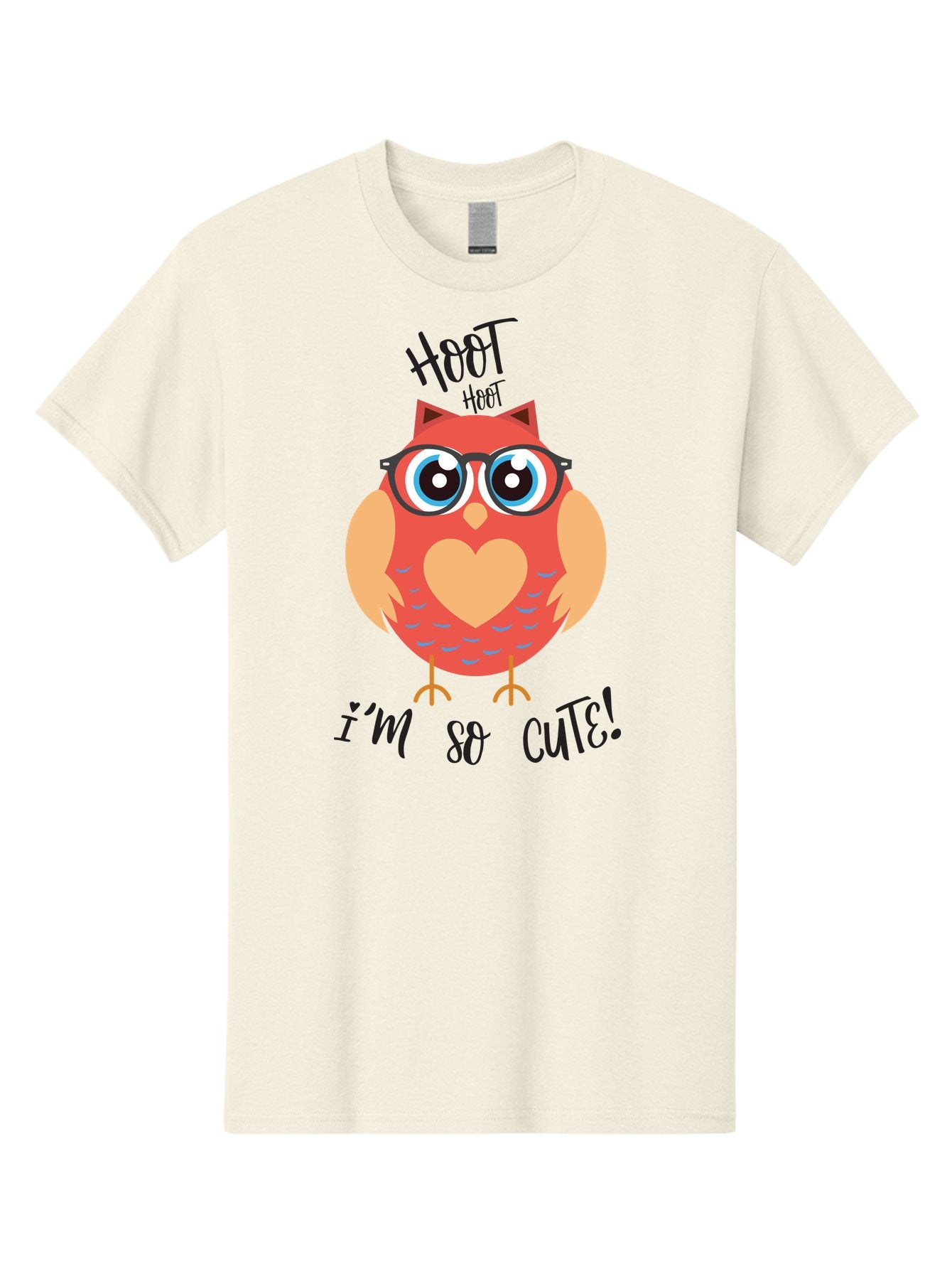 Hoot-Hoot-Owl Men'S Graphic Tee, 100% Cotton, Comfortable Casual Summer Wear, Machine Washable, Cartoon Owl, Heart-Shaped Chest, Glasses, Big Eyes, Cute Animal, Funny Illustration, Whimsical Design, Hoot Hoot, Adorable Creature, Aac827 9
