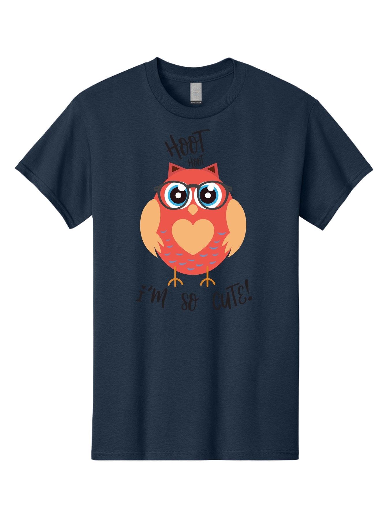 Hoot-Hoot-Owl Men'S Graphic Tee, 100% Cotton, Comfortable Casual Summer Wear, Machine Washable, Cartoon Owl, Heart-Shaped Chest, Glasses, Big Eyes, Cute Animal, Funny Illustration, Whimsical Design, Hoot Hoot, Adorable Creature, Aac827 5