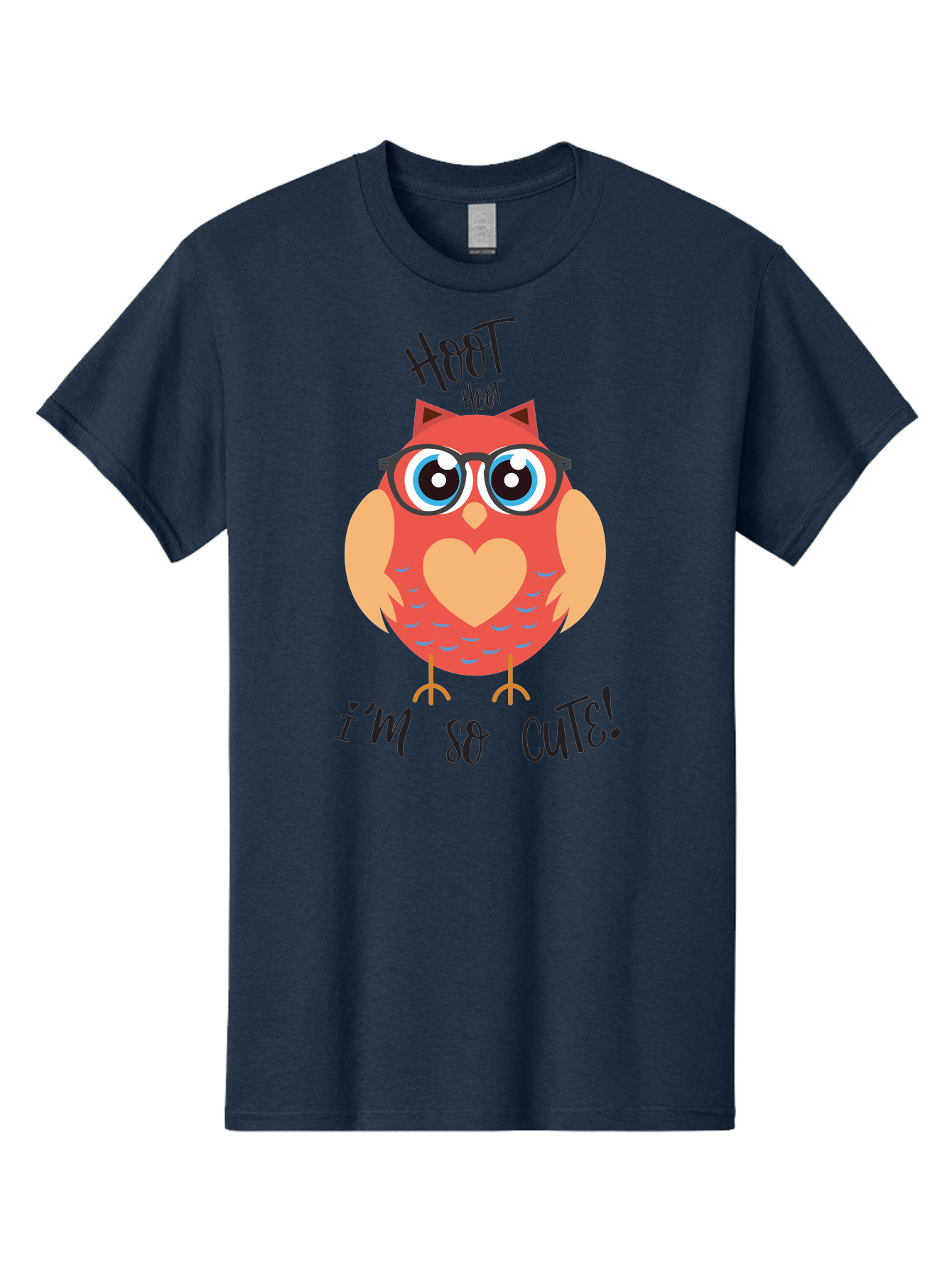 Hoot-Hoot-Owl Men'S Graphic Tee, 100% Cotton, Comfortable Casual Summer Wear, Machine Washable, Cartoon Owl, Heart-Shaped Chest, Glasses, Big Eyes, Cute Animal, Funny Illustration, Whimsical Design, Hoot Hoot, Adorable Creature, Aac827 15
