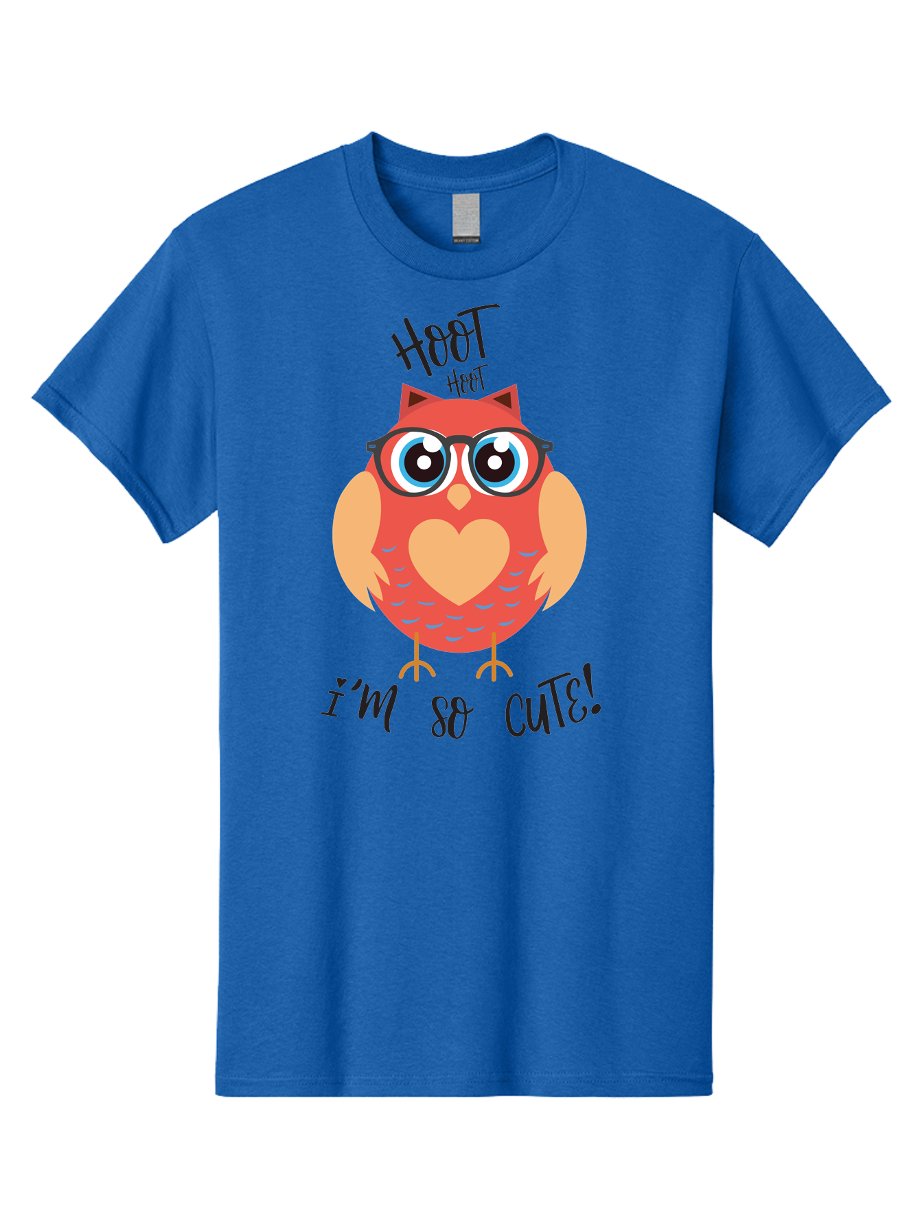 Hoot-Hoot-Owl Men'S Graphic Tee, 100% Cotton, Comfortable Casual Summer Wear, Machine Washable, Cartoon Owl, Heart-Shaped Chest, Glasses, Big Eyes, Cute Animal, Funny Illustration, Whimsical Design, Hoot Hoot, Adorable Creature, Aac827 3