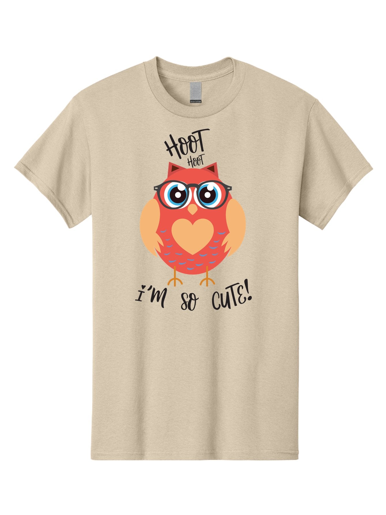 Hoot-Hoot-Owl Men'S Graphic Tee, 100% Cotton, Comfortable Casual Summer Wear, Machine Washable, Cartoon Owl, Heart-Shaped Chest, Glasses, Big Eyes, Cute Animal, Funny Illustration, Whimsical Design, Hoot Hoot, Adorable Creature, Aac827 4