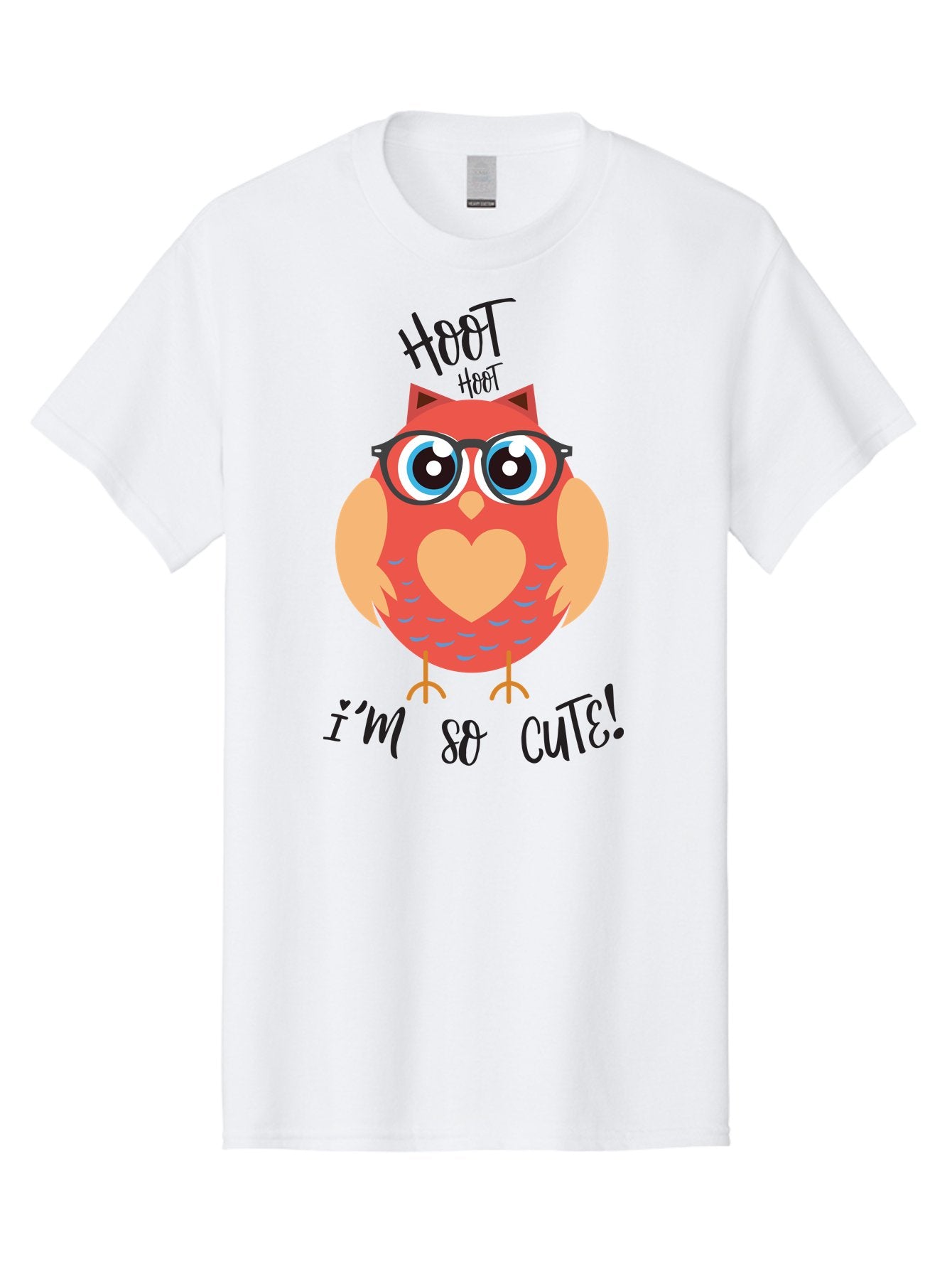 Hoot-Hoot-Owl Men'S Graphic Tee, 100% Cotton, Comfortable Casual Summer Wear, Machine Washable, Cartoon Owl, Heart-Shaped Chest, Glasses, Big Eyes, Cute Animal, Funny Illustration, Whimsical Design, Hoot Hoot, Adorable Creature, Aac827 8