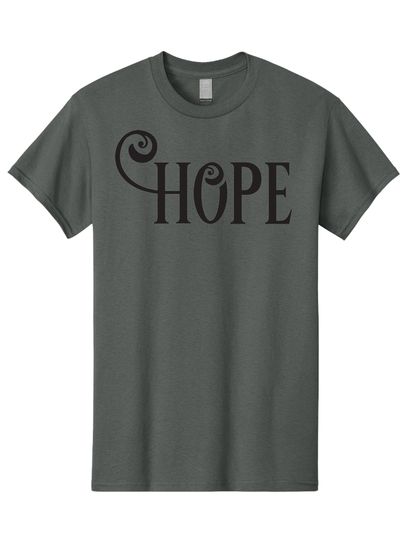 Hope Men'S Graphic Tee, 100% Cotton, Comfortable Casual Summer Wear, Machine Washable, Hope Symbol, Inspirational Quote, Motivational Text, Positive Vibes, Black Typography, Elegant Design, Swirly Font, Ornate Lettering Aac828 21