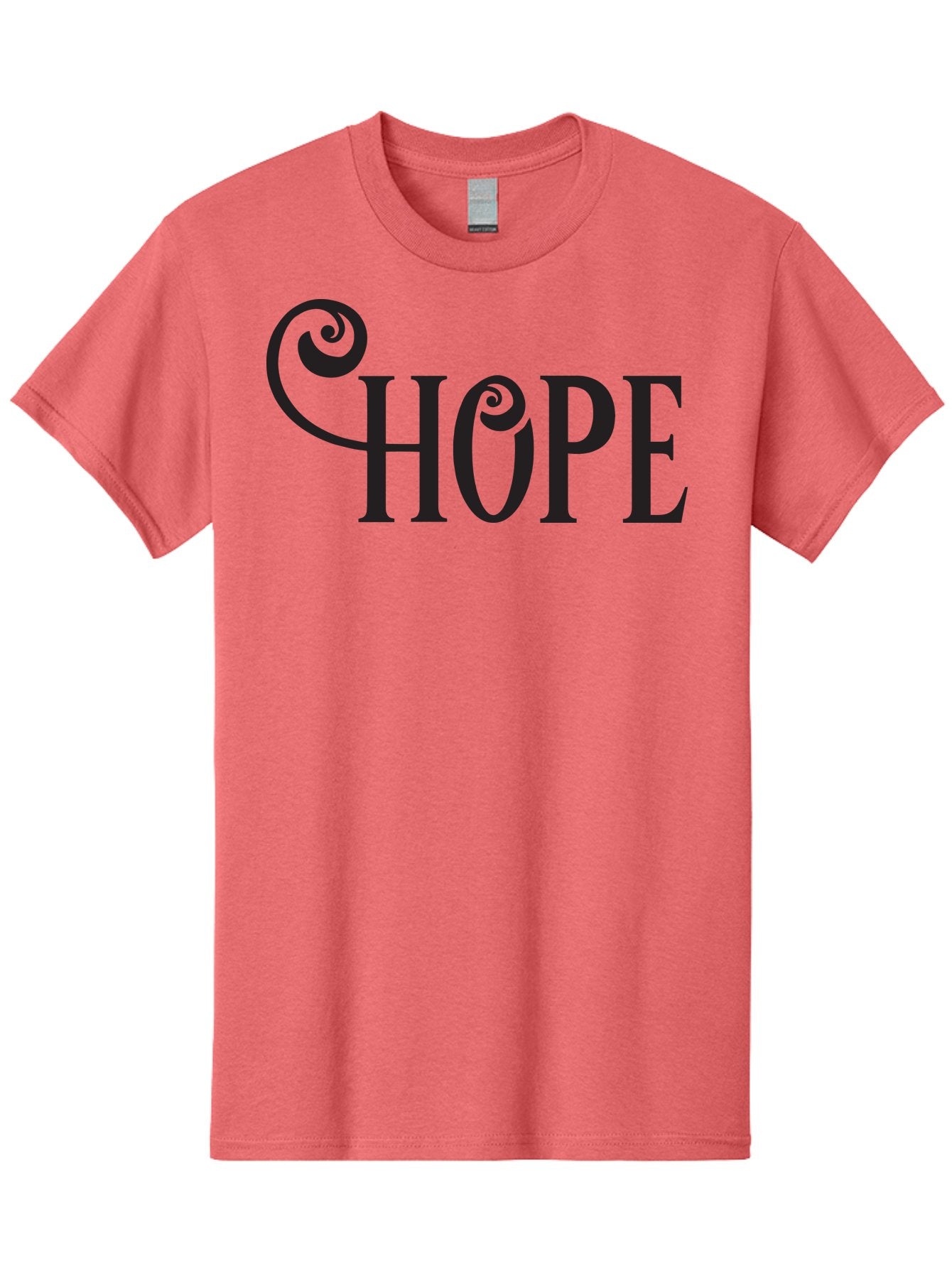 Hope Men'S Graphic Tee, 100% Cotton, Comfortable Casual Summer Wear, Machine Washable, Hope Symbol, Inspirational Quote, Motivational Text, Positive Vibes, Black Typography, Elegant Design, Swirly Font, Ornate Lettering Aac828 14