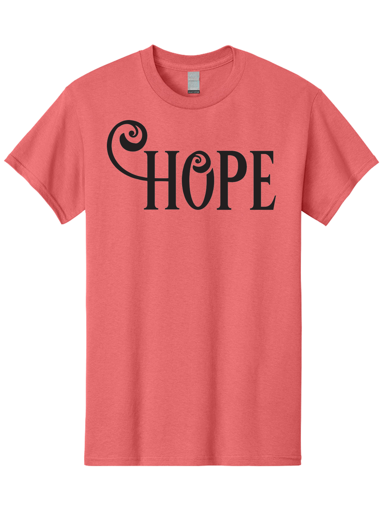 Hope Men'S Graphic Tee, 100% Cotton, Comfortable Casual Summer Wear, Machine Washable, Hope Symbol, Inspirational Quote, Motivational Text, Positive Vibes, Black Typography, Elegant Design, Swirly Font, Ornate Lettering Aac828 3