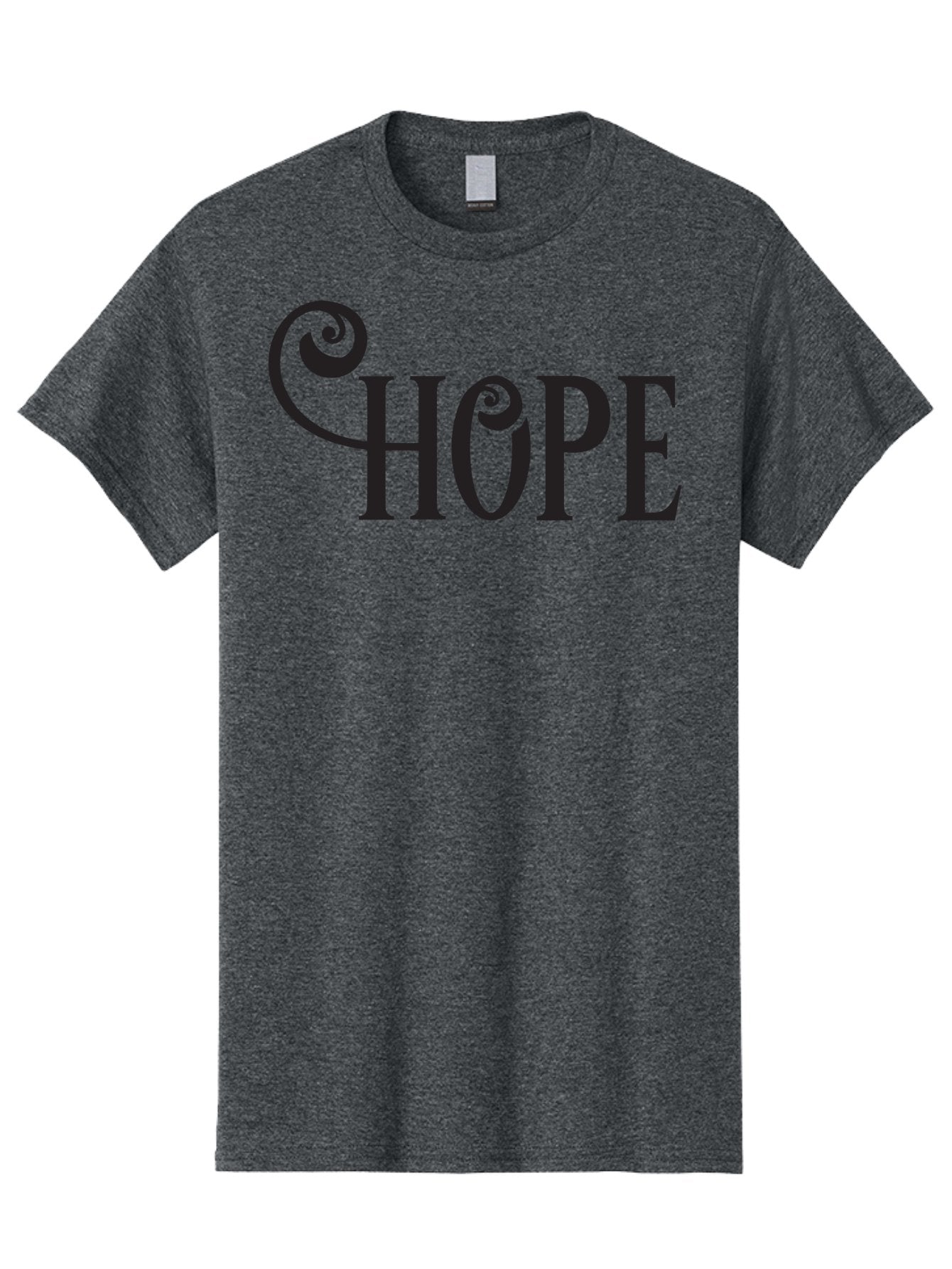 Hope Men'S Graphic Tee, 100% Cotton, Comfortable Casual Summer Wear, Machine Washable, Hope Symbol, Inspirational Quote, Motivational Text, Positive Vibes, Black Typography, Elegant Design, Swirly Font, Ornate Lettering Aac828 13