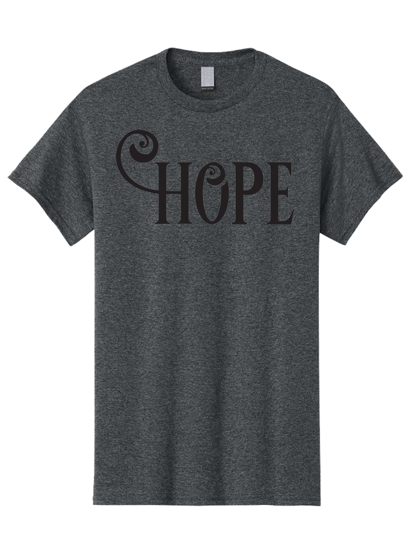 Hope Men'S Graphic Tee, 100% Cotton, Comfortable Casual Summer Wear, Machine Washable, Hope Symbol, Inspirational Quote, Motivational Text, Positive Vibes, Black Typography, Elegant Design, Swirly Font, Ornate Lettering Aac828 29