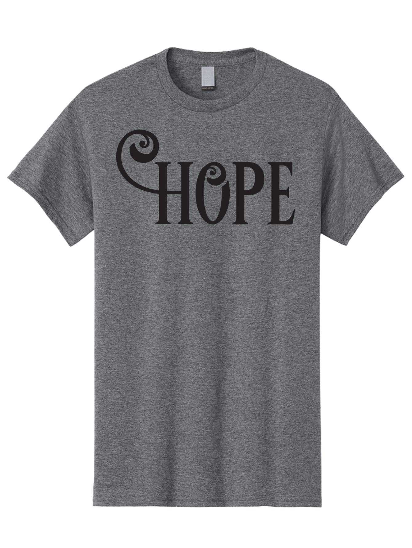 Hope Men'S Graphic Tee, 100% Cotton, Comfortable Casual Summer Wear, Machine Washable, Hope Symbol, Inspirational Quote, Motivational Text, Positive Vibes, Black Typography, Elegant Design, Swirly Font, Ornate Lettering Aac828 15
