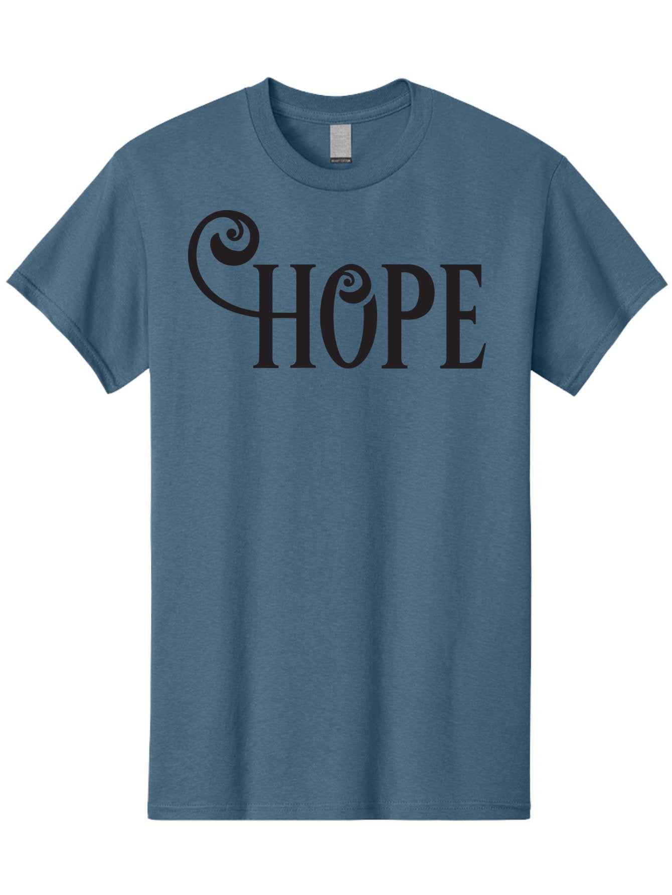Hope Men'S Graphic Tee, 100% Cotton, Comfortable Casual Summer Wear, Machine Washable, Hope Symbol, Inspirational Quote, Motivational Text, Positive Vibes, Black Typography, Elegant Design, Swirly Font, Ornate Lettering Aac828 5