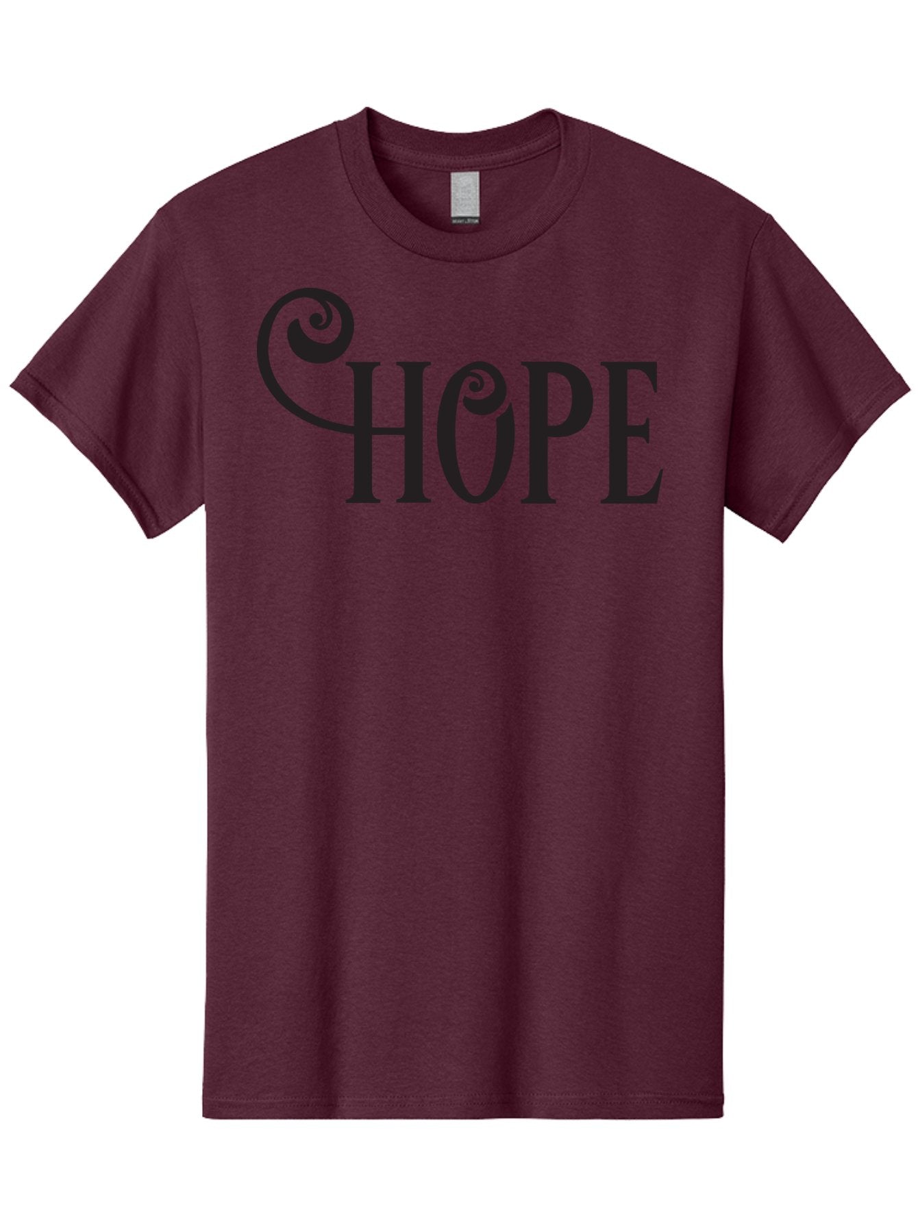 Hope Men'S Graphic Tee, 100% Cotton, Comfortable Casual Summer Wear, Machine Washable, Hope Symbol, Inspirational Quote, Motivational Text, Positive Vibes, Black Typography, Elegant Design, Swirly Font, Ornate Lettering Aac828 12