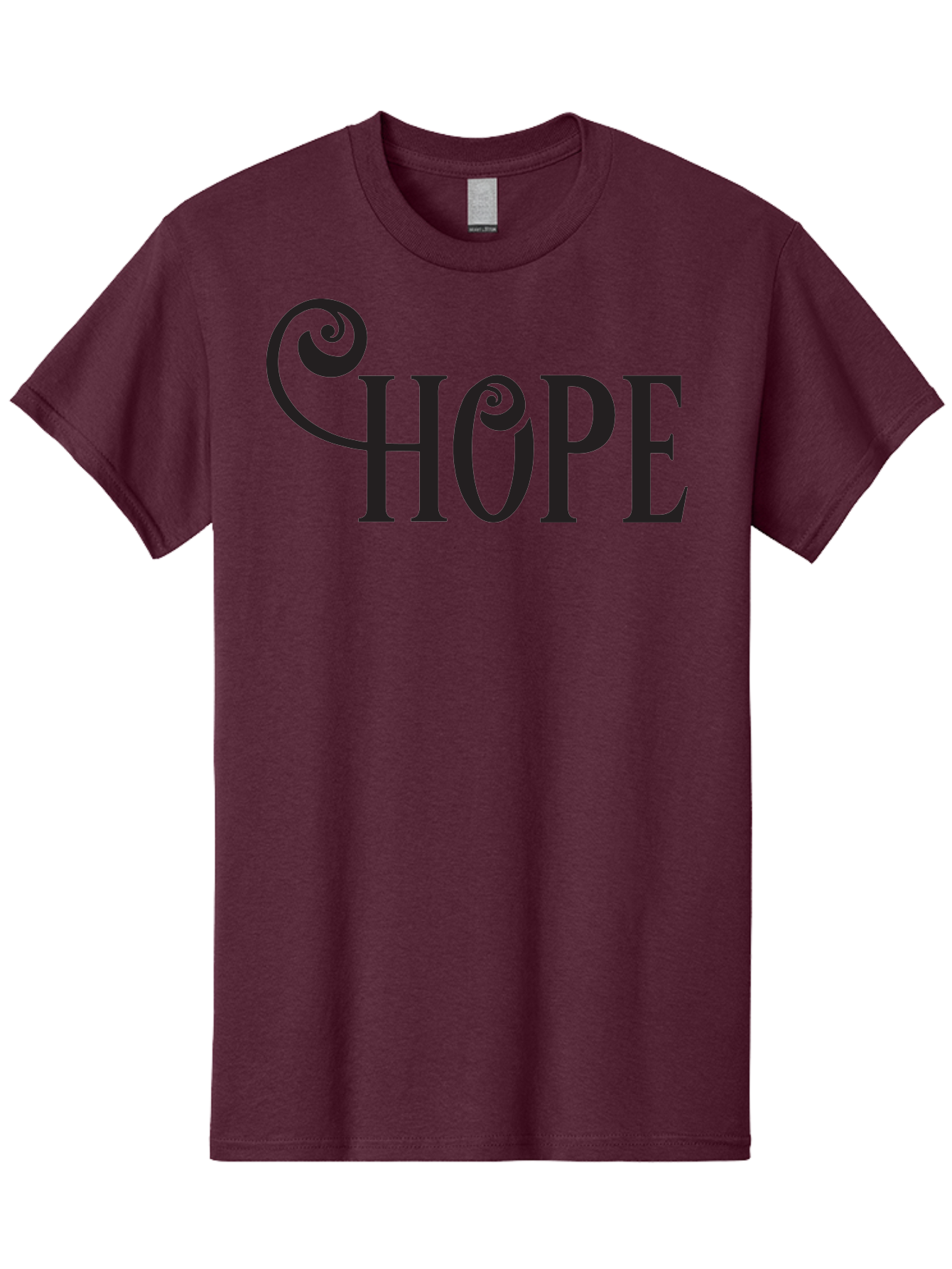 Hope Men'S Graphic Tee, 100% Cotton, Comfortable Casual Summer Wear, Machine Washable, Hope Symbol, Inspirational Quote, Motivational Text, Positive Vibes, Black Typography, Elegant Design, Swirly Font, Ornate Lettering Aac828 5