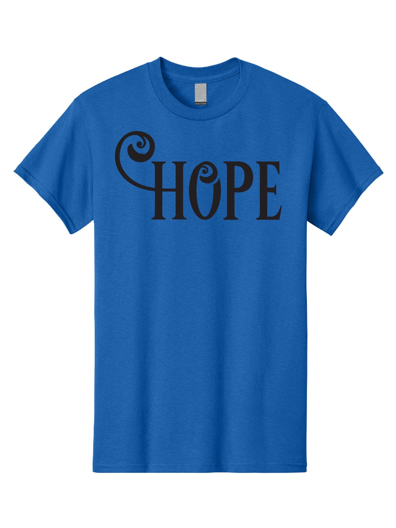 Hope Men'S Graphic Tee, 100% Cotton, Comfortable Casual Summer Wear, Machine Washable, Hope Symbol, Inspirational Quote, Motivational Text, Positive Vibes, Black Typography, Elegant Design, Swirly Font, Ornate Lettering Aac828 9