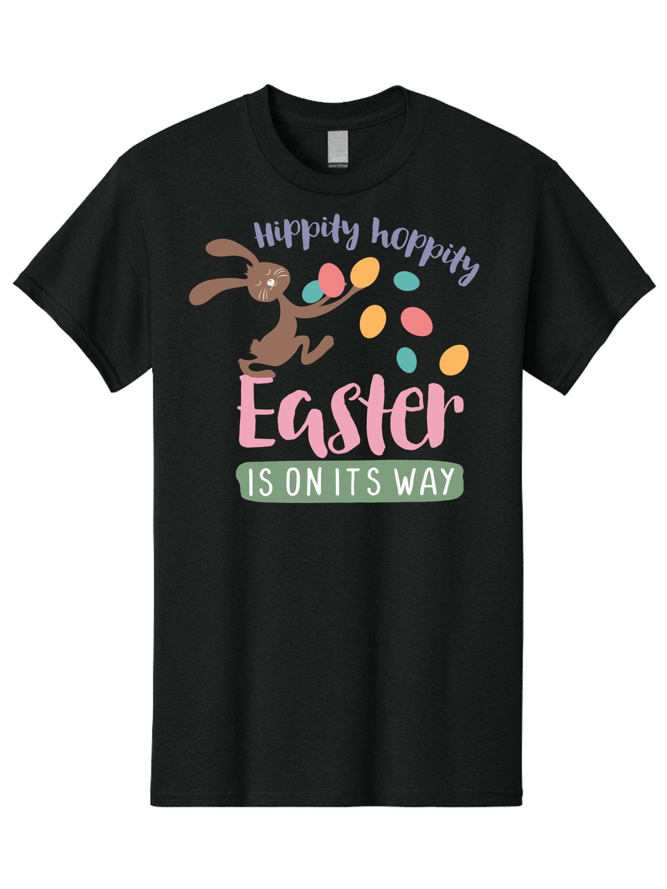 Hoppily-Hopping-Easter Men'S Graphic Tee, 100% Cotton, Comfortable Casual Summer Wear, Machine Washable, Easter Bunny, Easter Eggs, Colorful Eggs, Spring Holiday, Festive Graphics, Happy Easter, Hippidy Hoppity Aac829 5