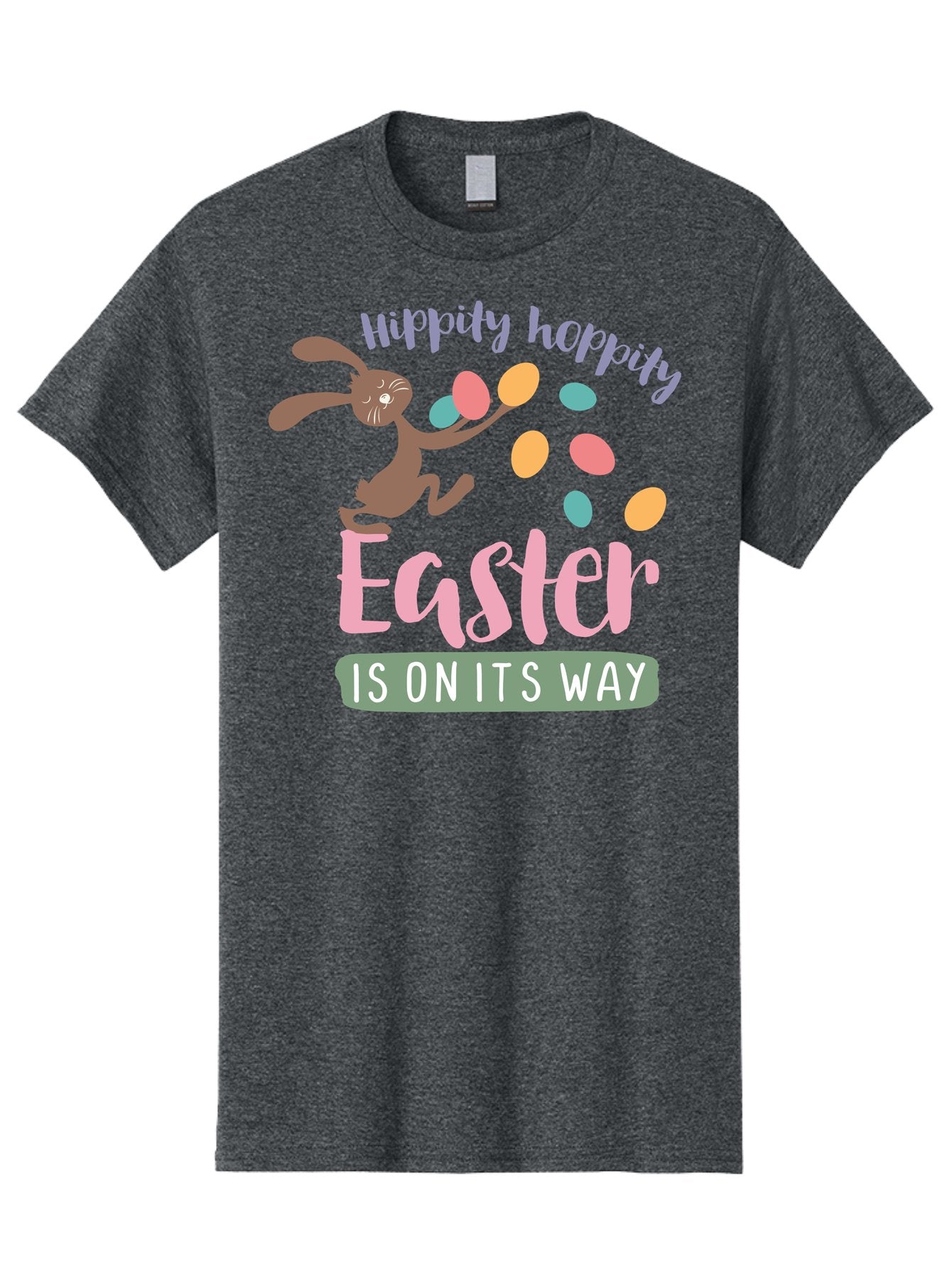 Hoppily-Hopping-Easter Men'S Graphic Tee, 100% Cotton, Comfortable Casual Summer Wear, Machine Washable, Easter Bunny, Easter Eggs, Colorful Eggs, Spring Holiday, Festive Graphics, Happy Easter, Hippidy Hoppity Aac829