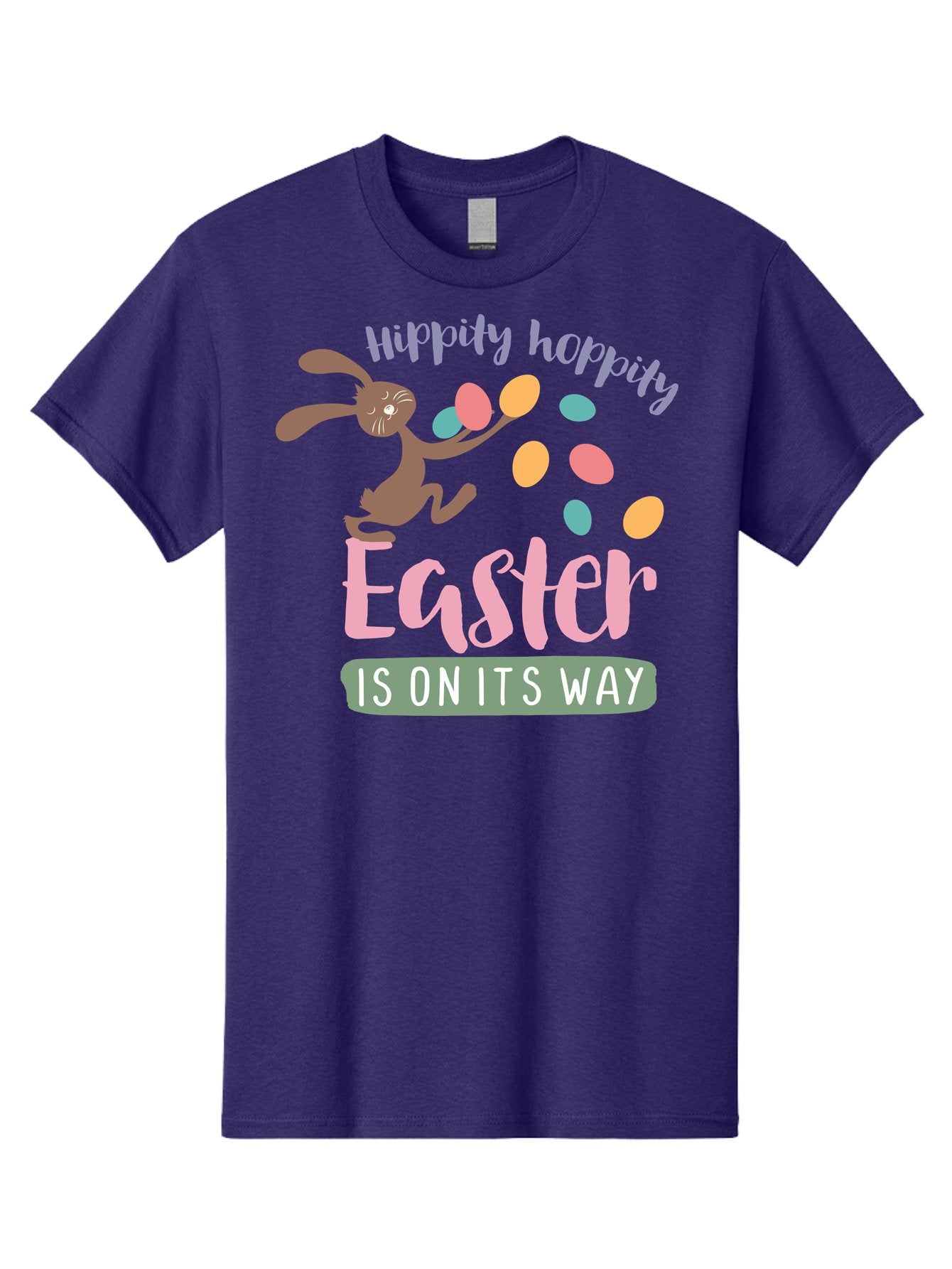 Hoppily-Hopping-Easter Men'S Graphic Tee, 100% Cotton, Comfortable Casual Summer Wear, Machine Washable, Easter Bunny, Easter Eggs, Colorful Eggs, Spring Holiday, Festive Graphics, Happy Easter, Hippidy Hoppity Aac829 3