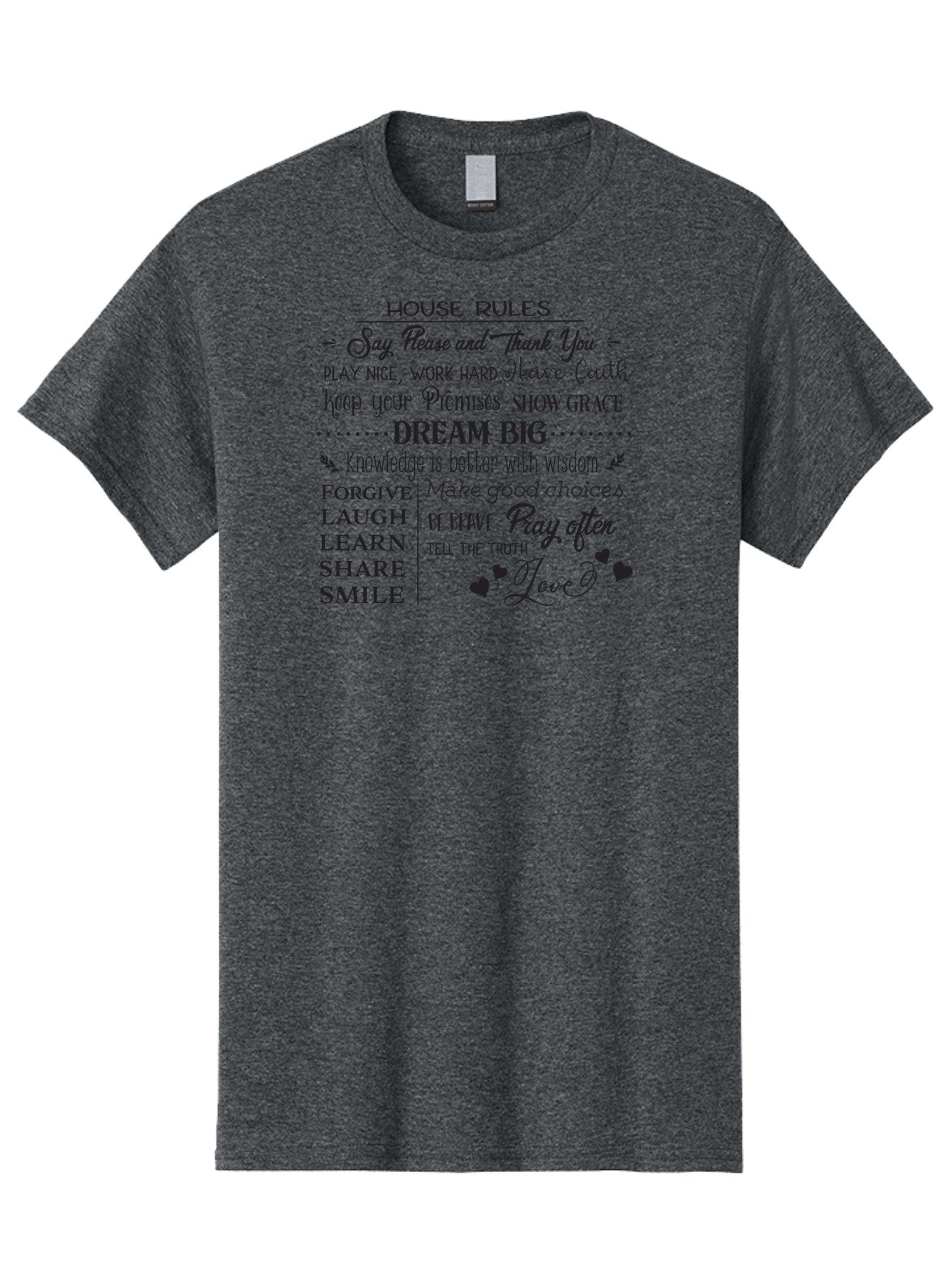 House-Rules-1 Men'S Graphic Tee, 100% Cotton, Comfortable Casual Summer Wear, Machine Washable, Inspirational Quotes, Motivational Phrases, Positive Affirmations, Good Vibes, Happiness, Kindness, Love, Self-Improvement, Personal Growth, Aac830 5
