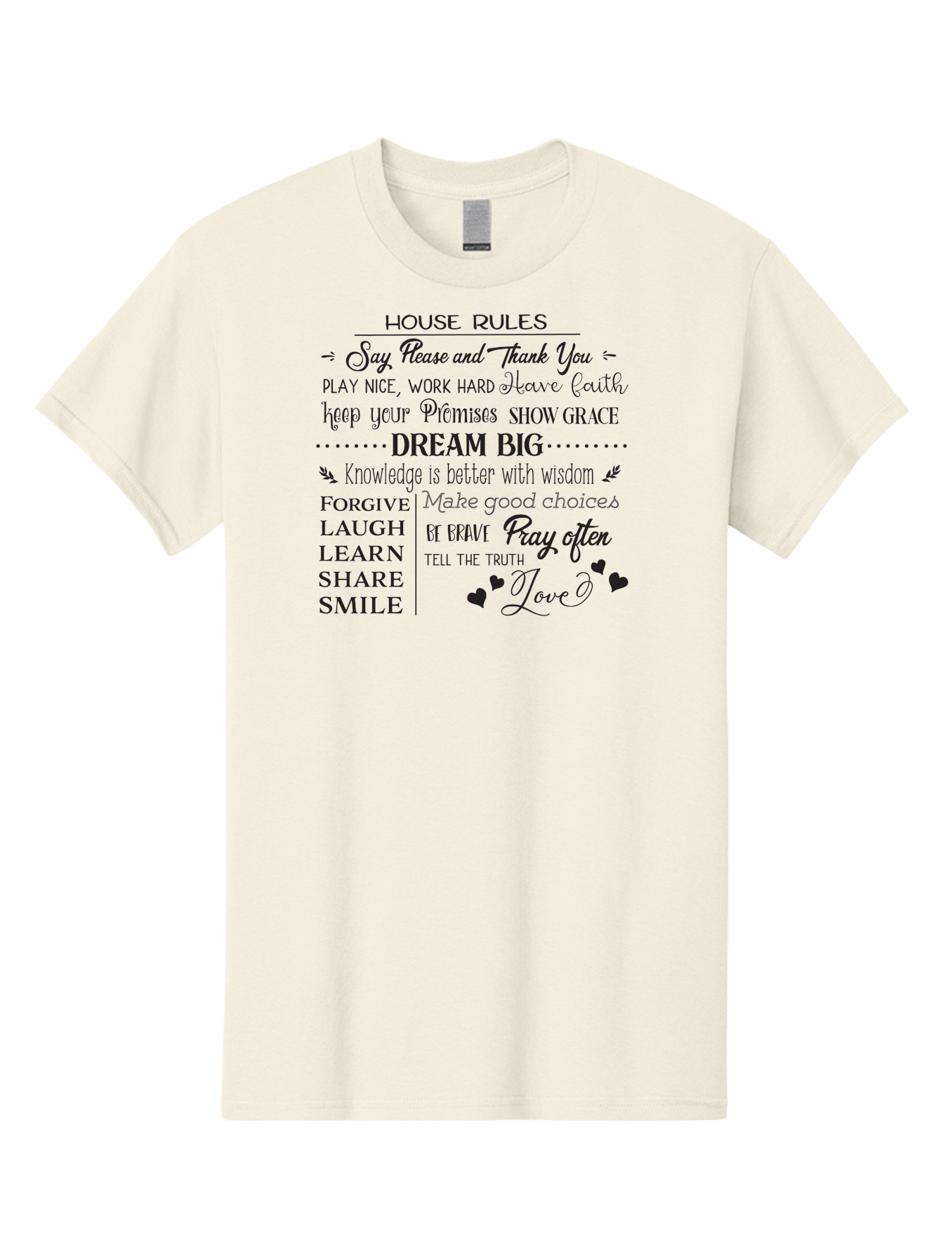 House-Rules-1 Men'S Graphic Tee, 100% Cotton, Comfortable Casual Summer Wear, Machine Washable, Inspirational Quotes, Motivational Phrases, Positive Affirmations, Good Vibes, Happiness, Kindness, Love, Self-Improvement, Personal Growth, Aac830 19
