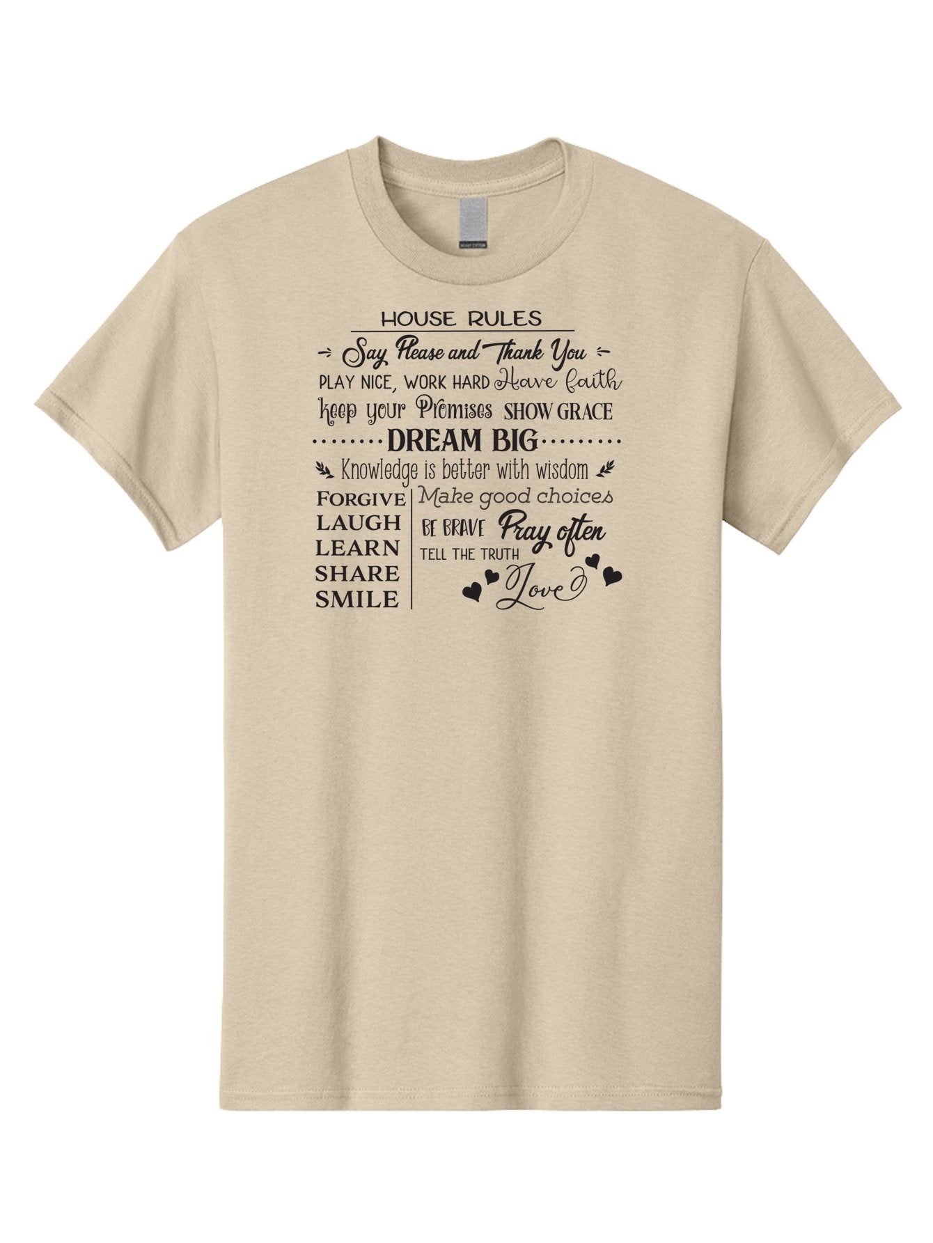 House-Rules-1 Men'S Graphic Tee, 100% Cotton, Comfortable Casual Summer Wear, Machine Washable, Inspirational Quotes, Motivational Phrases, Positive Affirmations, Good Vibes, Happiness, Kindness, Love, Self-Improvement, Personal Growth, Aac830 13