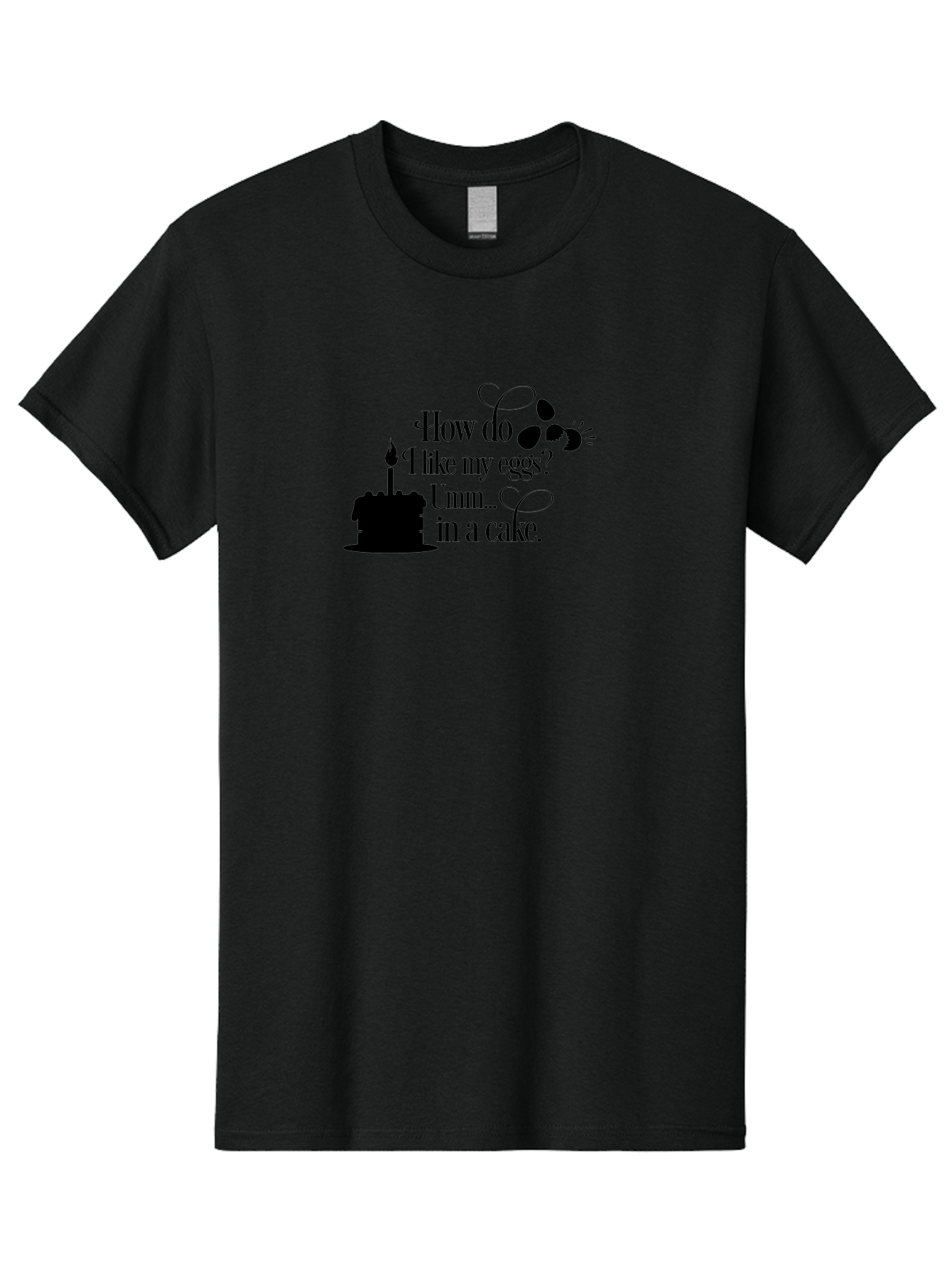 How-Do-I-Like-My-Eggs-Umm-In-A-Cake Men'S Graphic Tee, 100% Cotton, Comfortable Casual Summer Wear, Machine Washable, Humorous Quote, Funny Eggs, Cake Humor, Witty Saying, Eggs In Cake, Playful Phrase, Clever Joke, Dessert Quote, Breakfast Pun Aac835 21