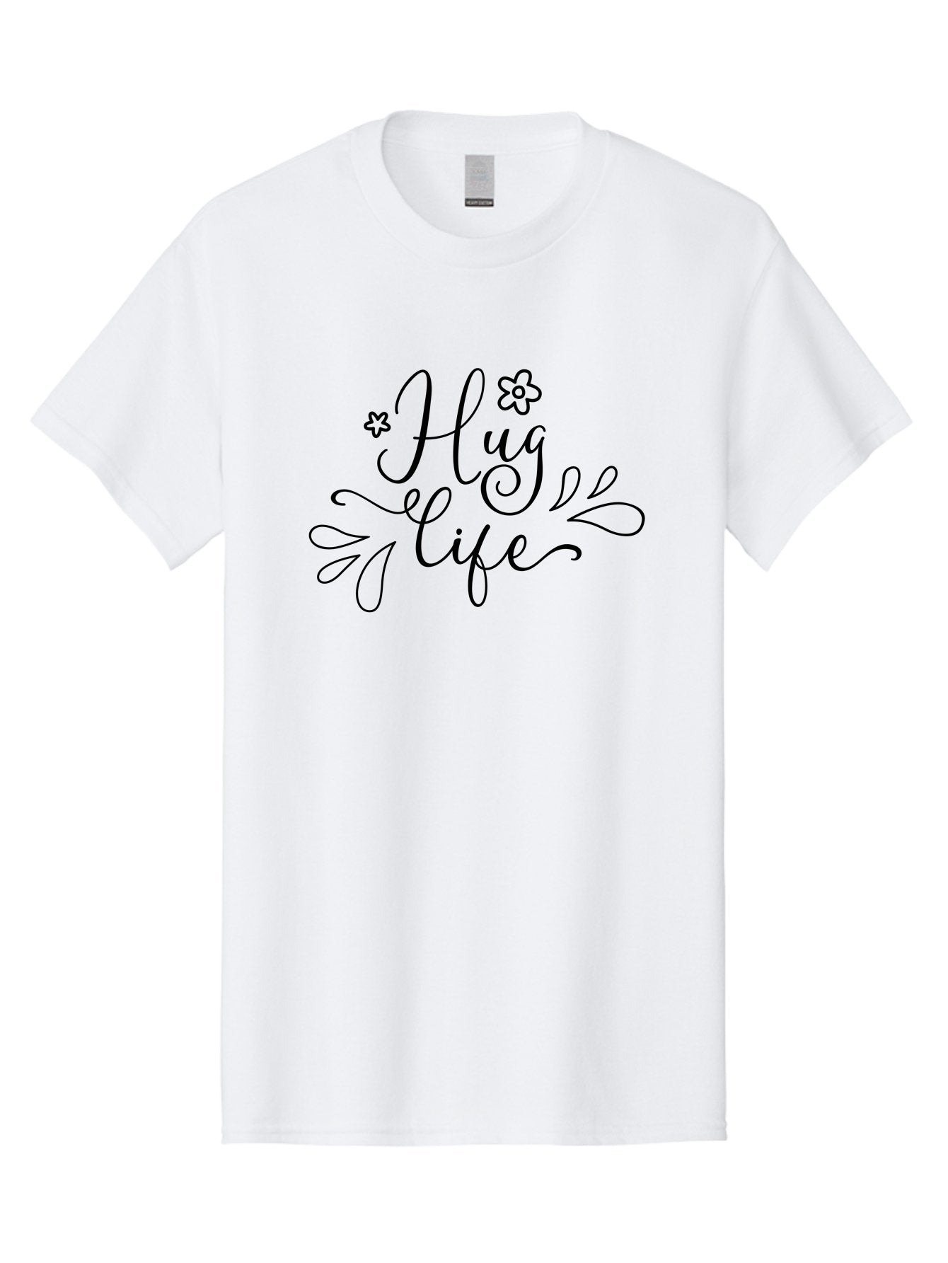 Hug-Life Men'S Graphic Tee, 100% Cotton, Comfortable Casual Summer Wear, Machine Washable, Motivational Quote, Inspirational Message, Positivity, Love, Happiness, Hand-Lettering, Floral Design, Artistic Calligraphy, Uplifting Words, Aac837 10