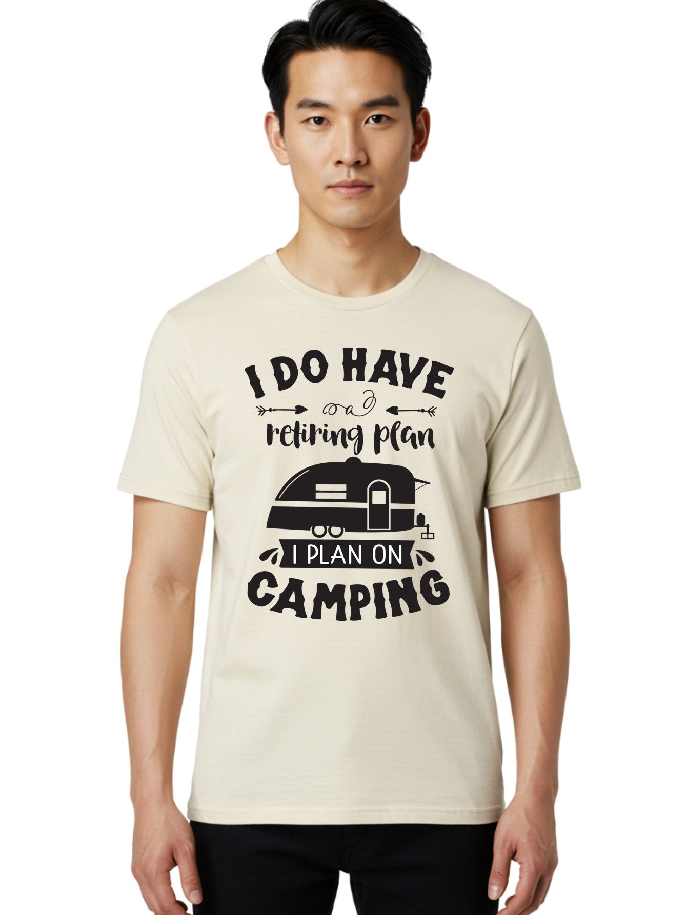 I-Do-Have-Retiring-Plan Men'S Graphic Tee, 100% Cotton, Comfortable Casual Summer Wear, Machine Washable, Retirement Plan, Camping Life, Outdoor Adventure, Travel Trailer, Caravan, Camping Quote, Funny Retirement, Retirement Humor, Aac842 24
