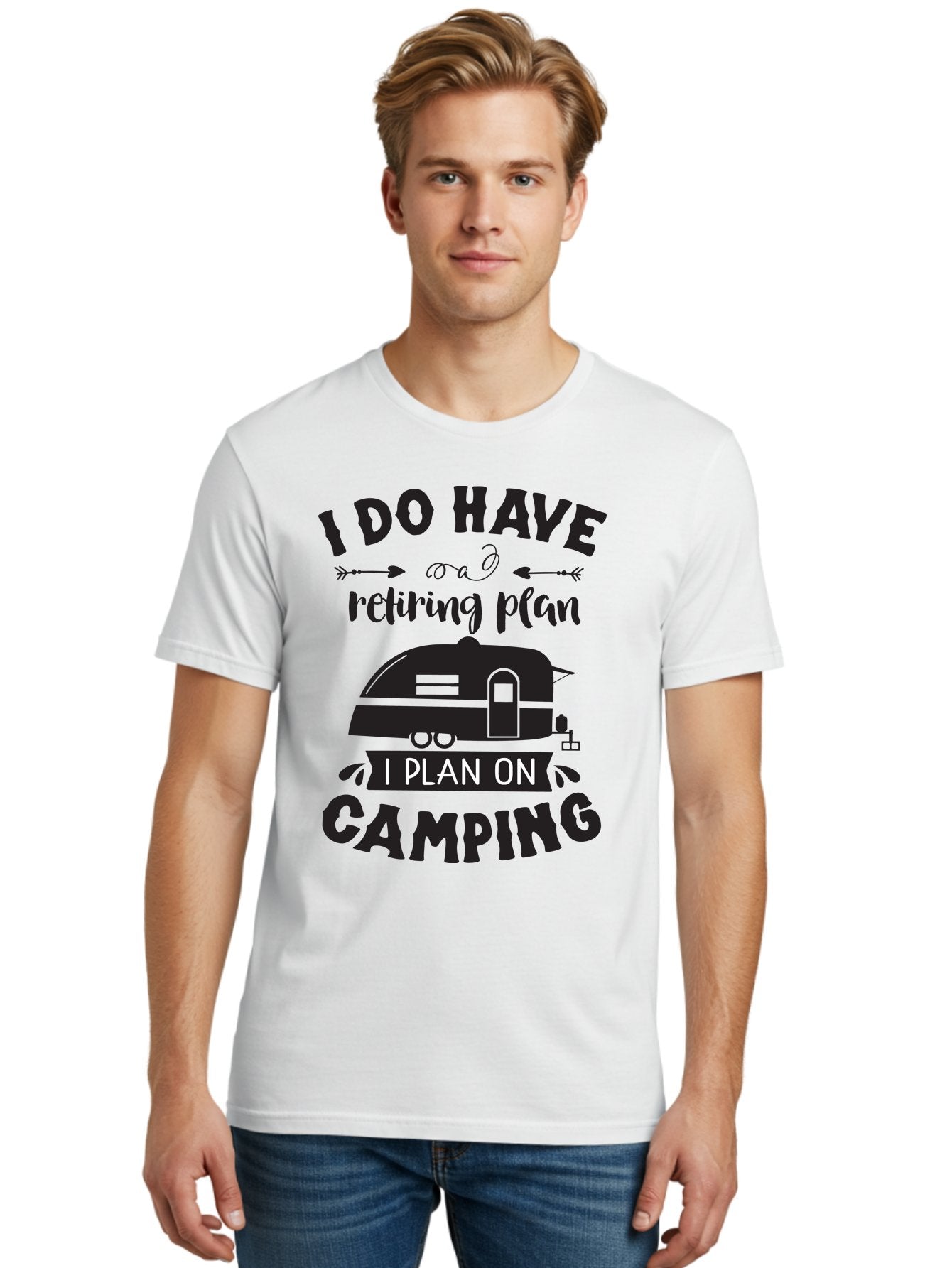 I-Do-Have-Retiring-Plan Men'S Graphic Tee, 100% Cotton, Comfortable Casual Summer Wear, Machine Washable, Retirement Plan, Camping Life, Outdoor Adventure, Travel Trailer, Caravan, Camping Quote, Funny Retirement, Retirement Humor, Aac842 29