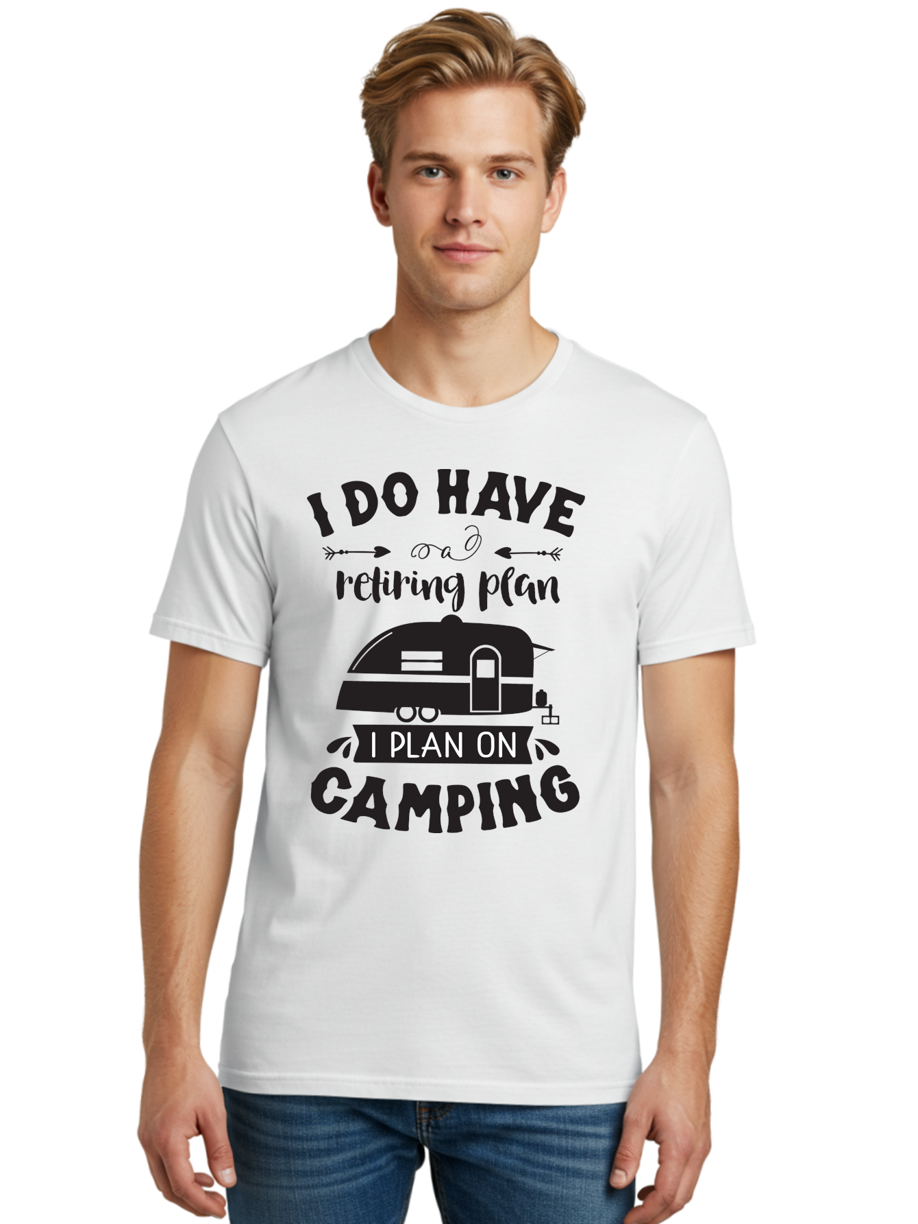 I-Do-Have-Retiring-Plan Men'S Graphic Tee, 100% Cotton, Comfortable Casual Summer Wear, Machine Washable, Retirement Plan, Camping Life, Outdoor Adventure, Travel Trailer, Caravan, Camping Quote, Funny Retirement, Retirement Humor, Aac842 4