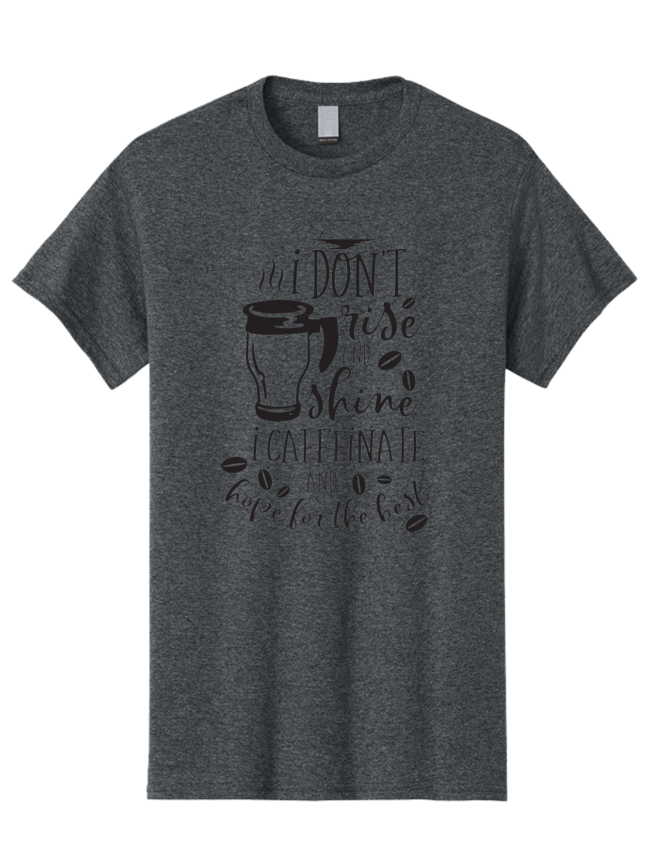 I-Don-T-Rise-And-Shine-I-Caffeinate Men'S Graphic Tee, 100% Cotton, Comfortable Casual Summer Wear, Machine Washable, Coffee-Themed Quote, Morning Motivation, Caffeine Humor, Coffee Lover Quotes, Funny Coffee Sayings, Coffee Mug Design, Aac844 21