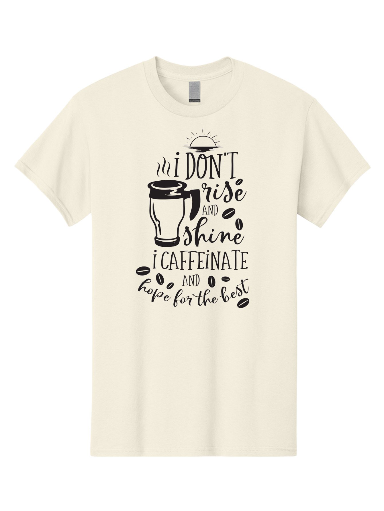 I-Don-T-Rise-And-Shine-I-Caffeinate Men'S Graphic Tee, 100% Cotton, Comfortable Casual Summer Wear, Machine Washable, Coffee-Themed Quote, Morning Motivation, Caffeine Humor, Coffee Lover Quotes, Funny Coffee Sayings, Coffee Mug Design, Aac844 17