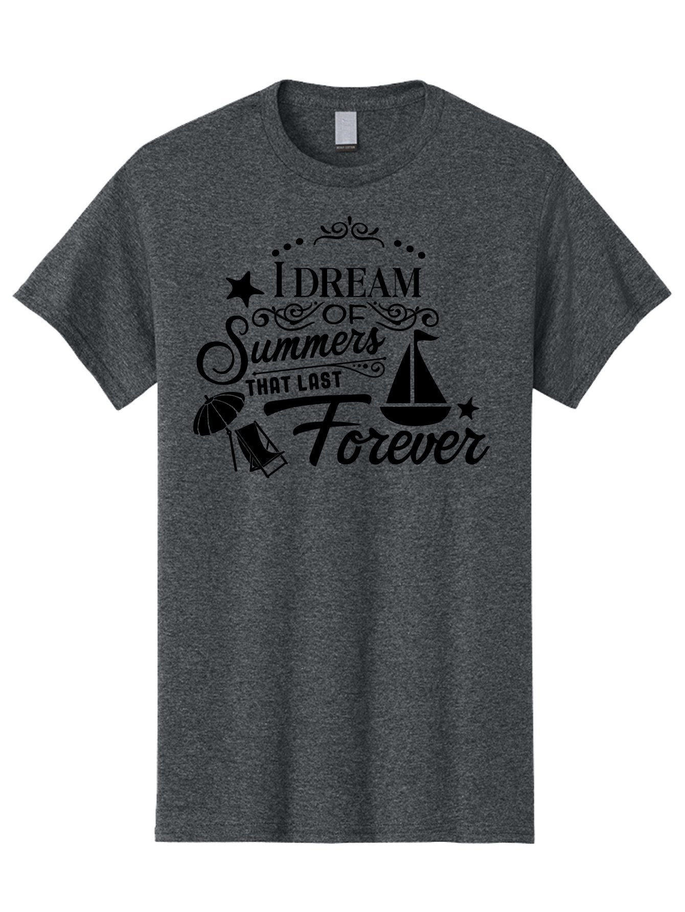 I-Dream-Of-Summers-That-Last-Forever Men'S Graphic Tee, 100% Cotton, Comfortable Casual Summer Wear, Machine Washable, Summertime Vibes, Sailing, Beach Umbrella, Summer Dreams, Endless Summer, Sailboat, Beach Life, Vacation Mode, Aac845 10