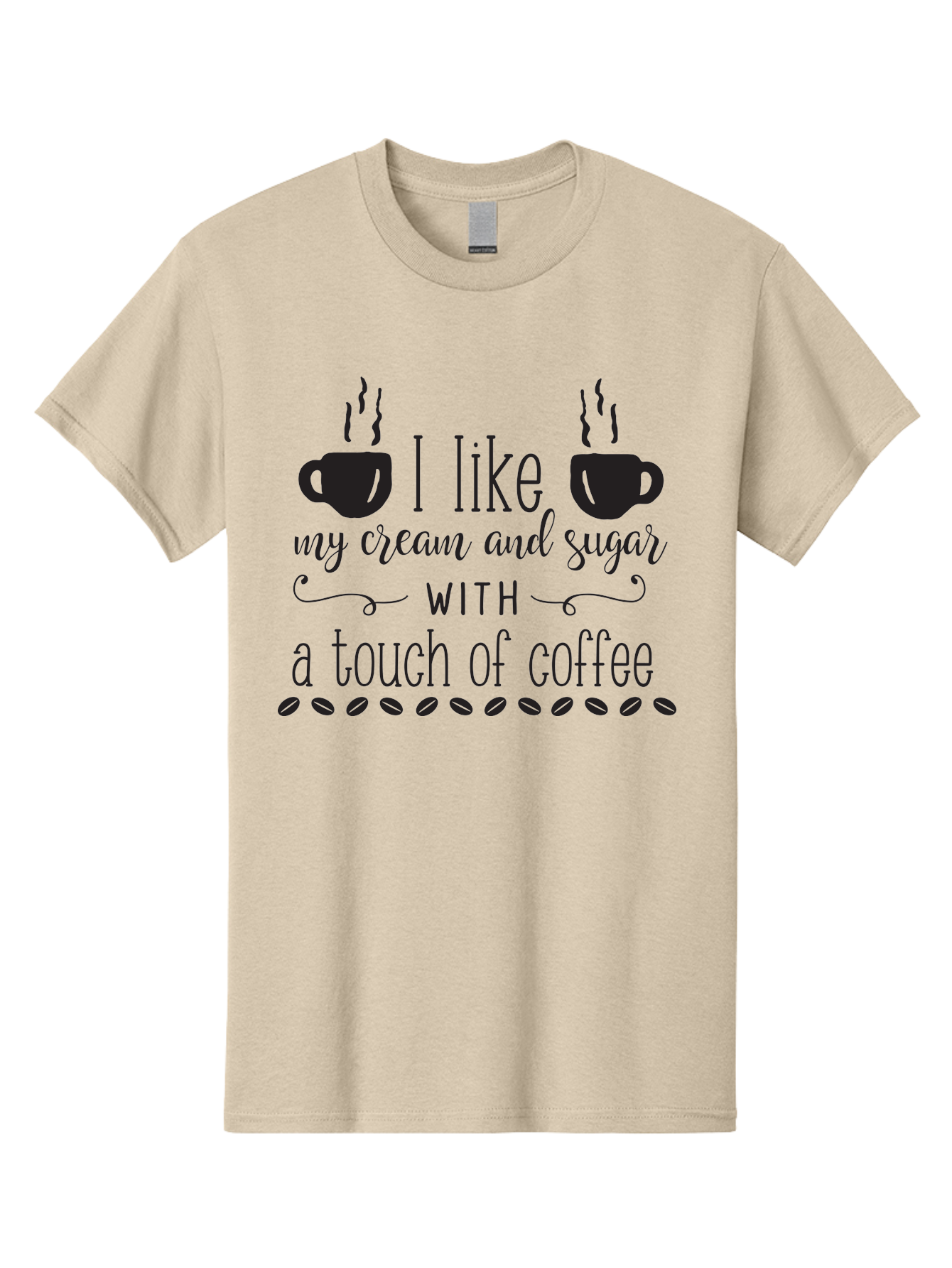 I-Like-My-Cream-And-Sugar Men'S Graphic Tee, 100% Cotton, Comfortable Casual Summer Wear, Machine Washable, Coffee Quote, Funny Coffee Sayings, Coffee Humor, Coffee Lover, Coffee Addiction, Morning Motivation, Coffee Beans, Steaming Cups Aac851 3