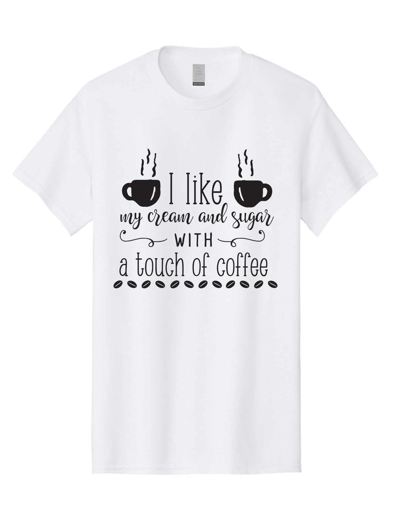 I-Like-My-Cream-And-Sugar Men'S Graphic Tee, 100% Cotton, Comfortable Casual Summer Wear, Machine Washable, Coffee Quote, Funny Coffee Sayings, Coffee Humor, Coffee Lover, Coffee Addiction, Morning Motivation, Coffee Beans, Steaming Cups Aac851 3