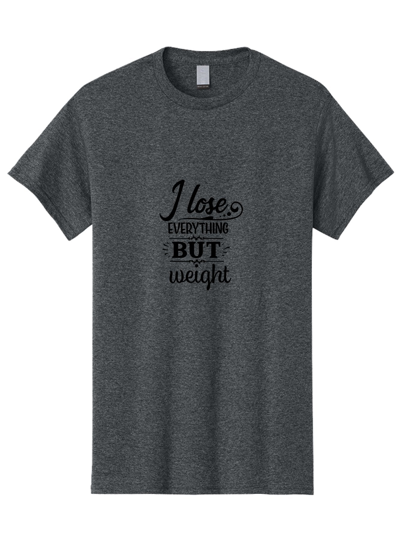 I-Lose-Everything-But-Weight Men'S Graphic Tee, 100% Cotton, Comfortable Casual Summer Wear, Machine Washable, Motivational Quote, Weight Loss, Fitness Inspiration, Gym, Humor, Irony, Decorative Typography, Black Text Aac853