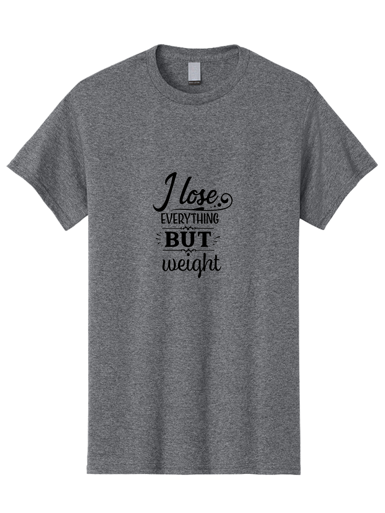 I-Lose-Everything-But-Weight Men'S Graphic Tee, 100% Cotton, Comfortable Casual Summer Wear, Machine Washable, Motivational Quote, Weight Loss, Fitness Inspiration, Gym, Humor, Irony, Decorative Typography, Black Text Aac853 17