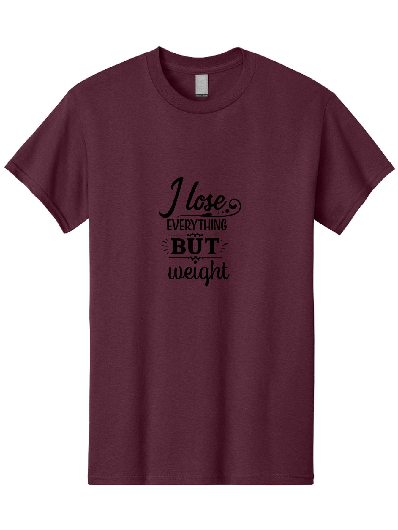 I-Lose-Everything-But-Weight Men'S Graphic Tee, 100% Cotton, Comfortable Casual Summer Wear, Machine Washable, Motivational Quote, Weight Loss, Fitness Inspiration, Gym, Humor, Irony, Decorative Typography, Black Text Aac853 13